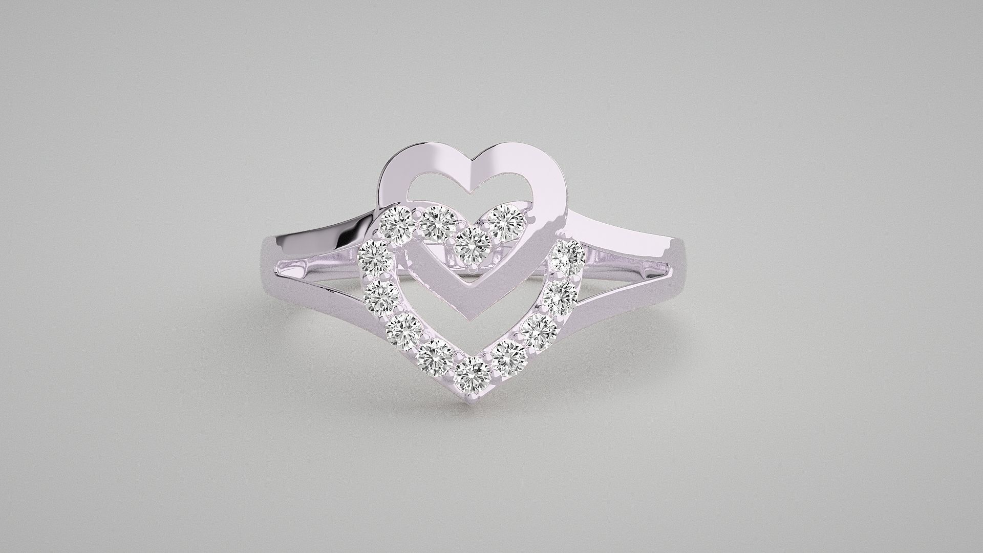 Heart Love Valentine Light wt diamond ring 3dm stl renders 3D print model_6