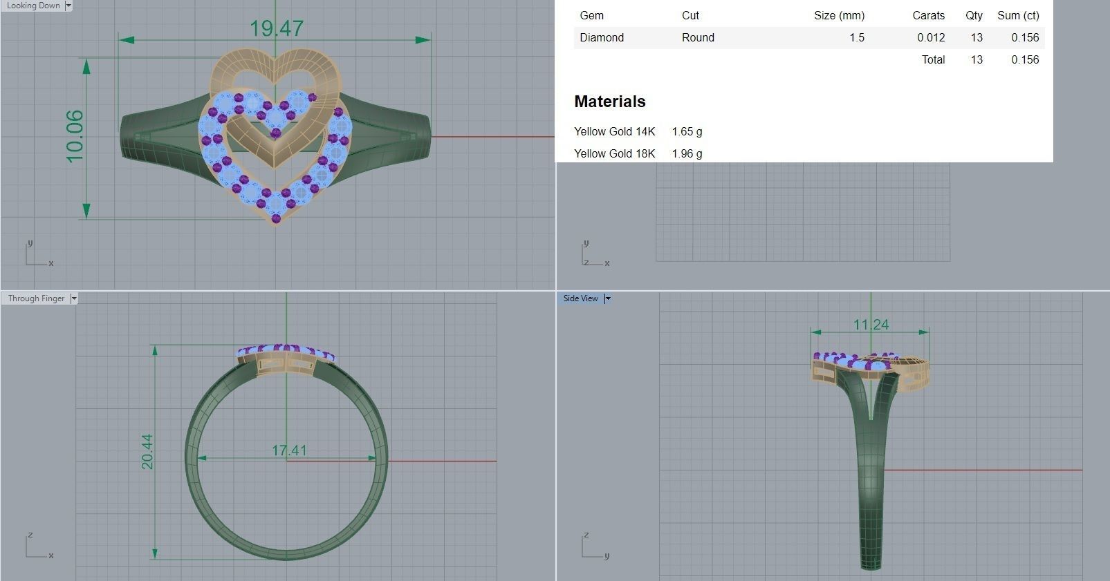 Heart Love Valentine Light wt diamond ring 3dm stl renders 3D print model_18