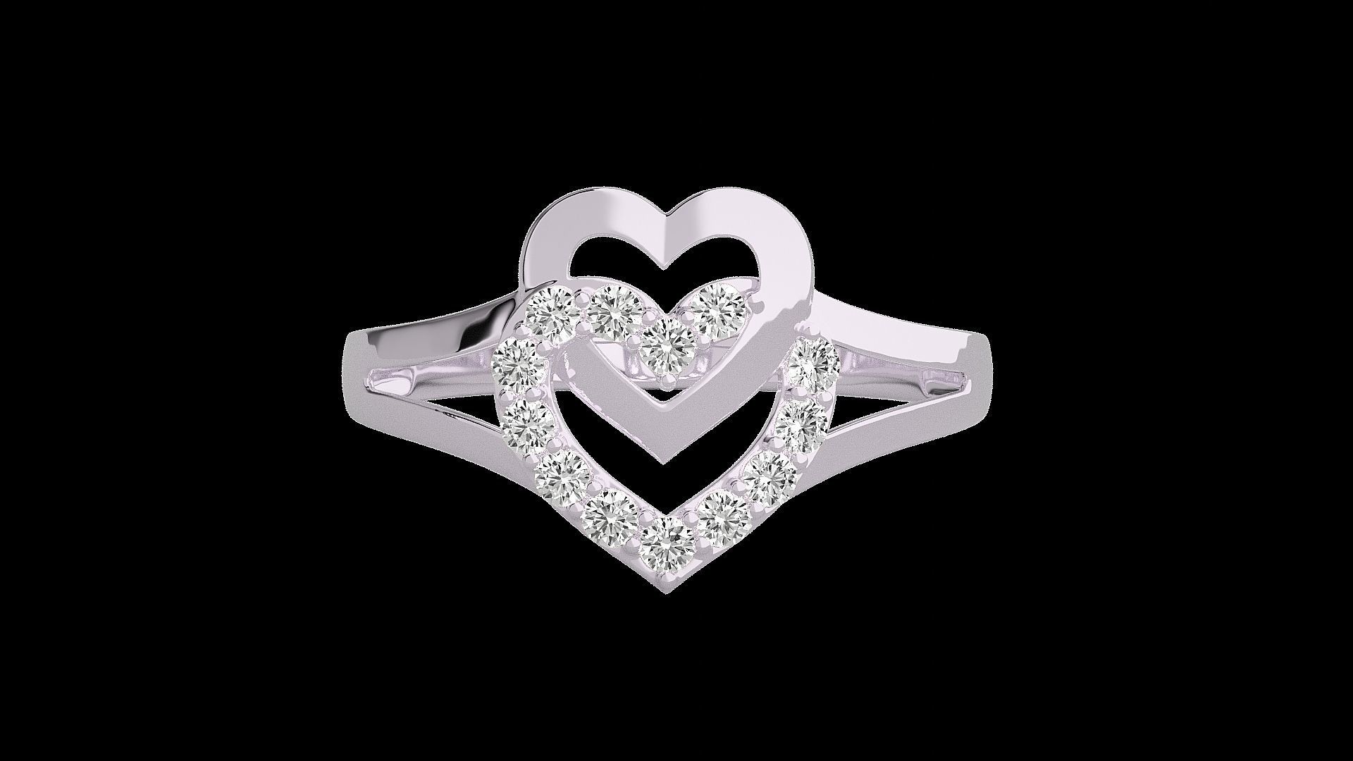Heart Love Valentine Light wt diamond ring 3dm stl renders 3D print model_9