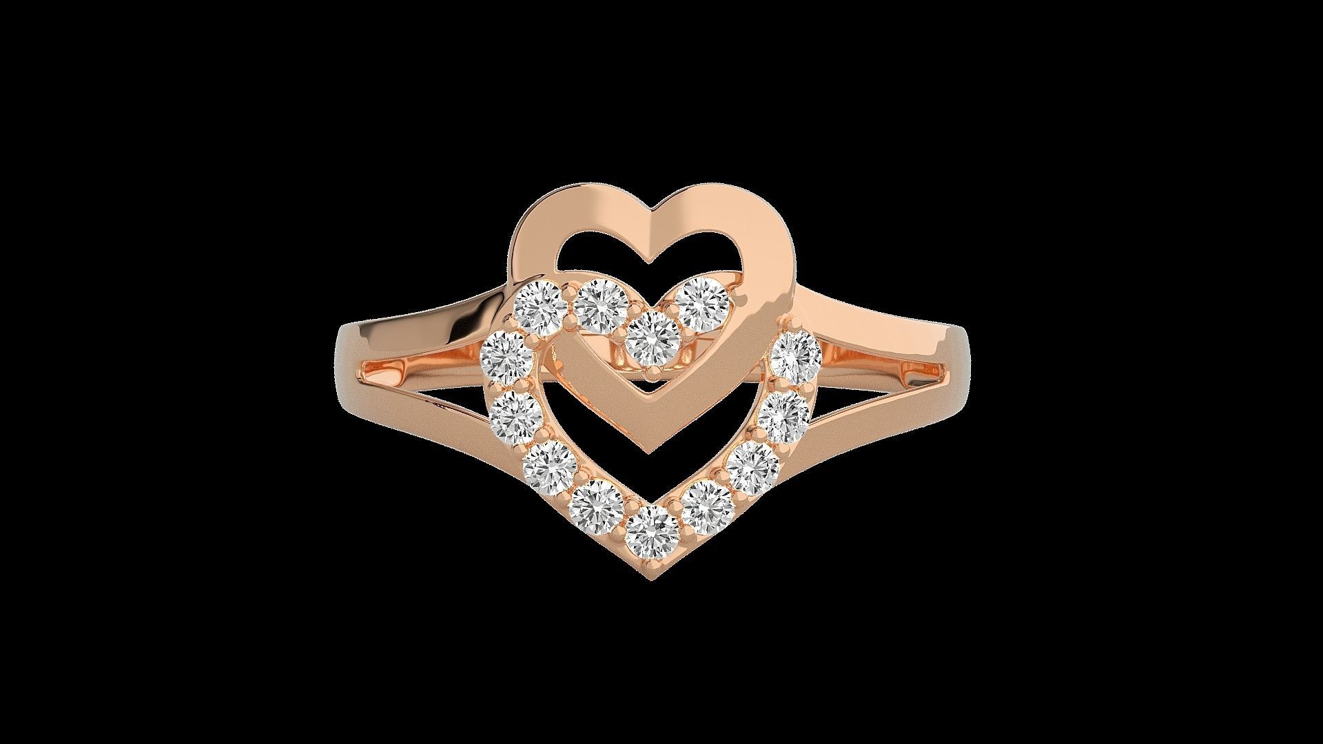 Heart Love Valentine Light wt diamond ring 3dm stl renders 3D print model_3