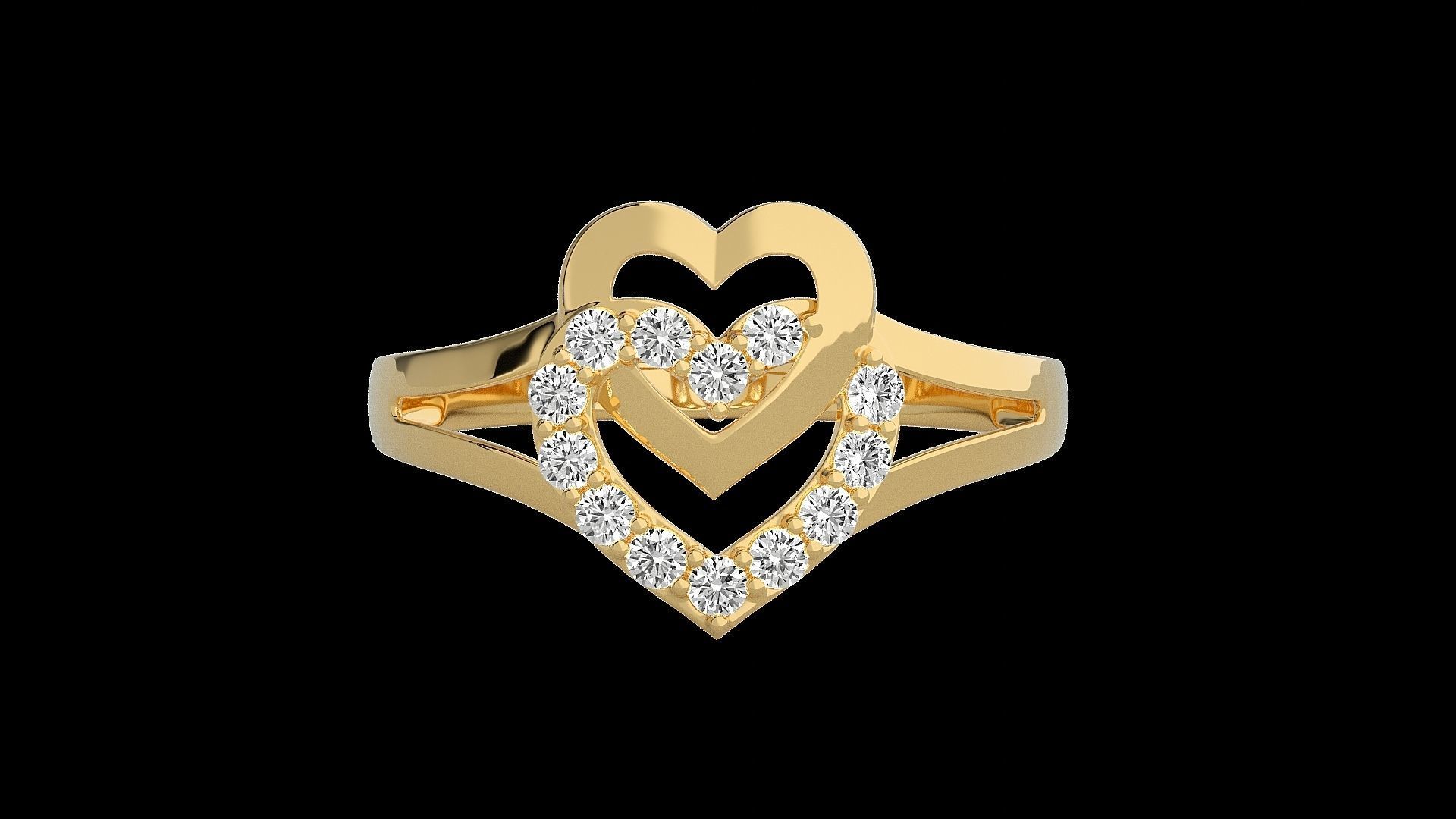 Heart Love Valentine Light wt diamond ring 3dm stl renders 3D print model_15