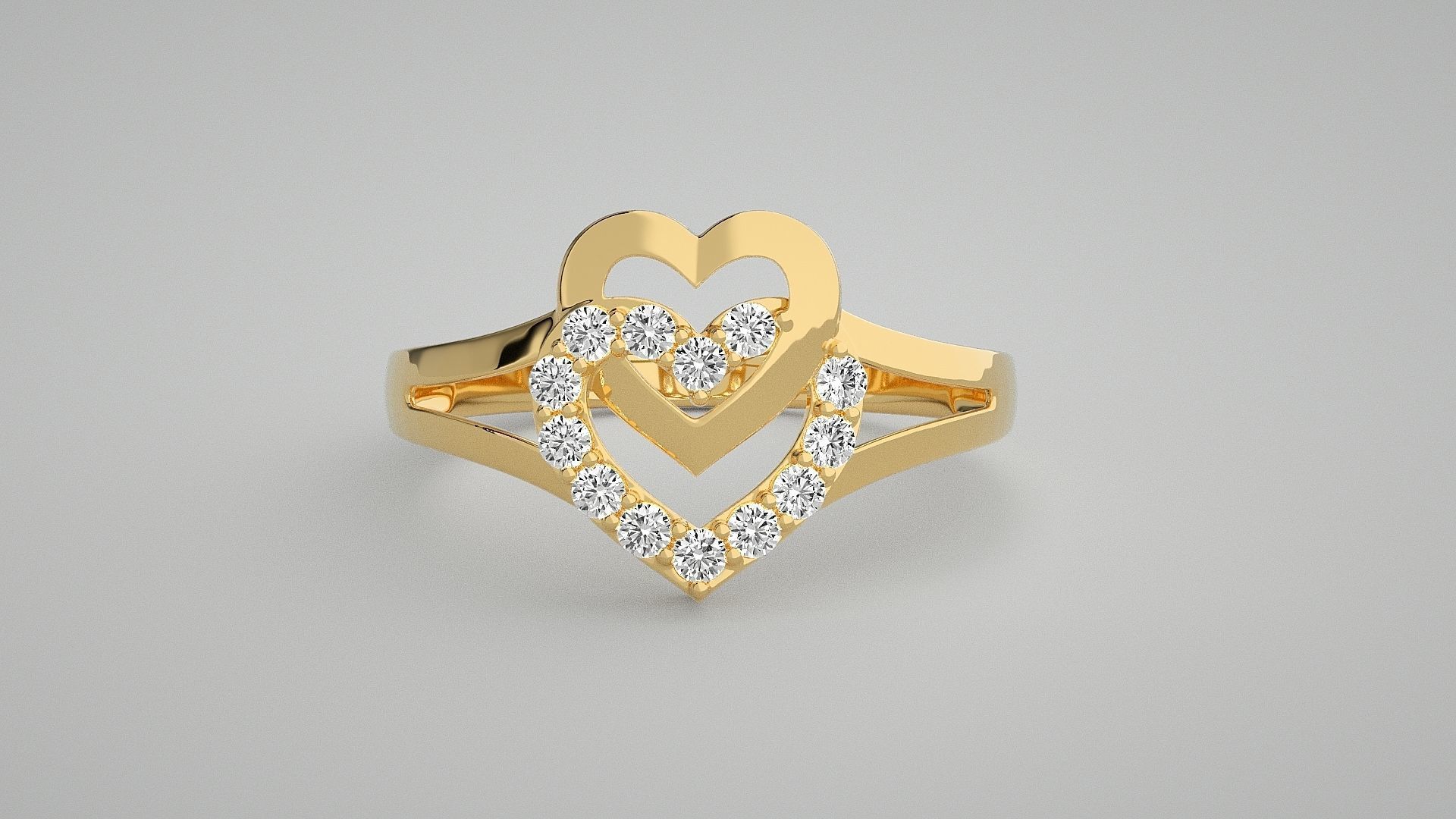 Heart Love Valentine Light wt diamond ring 3dm stl renders 3D print model_12