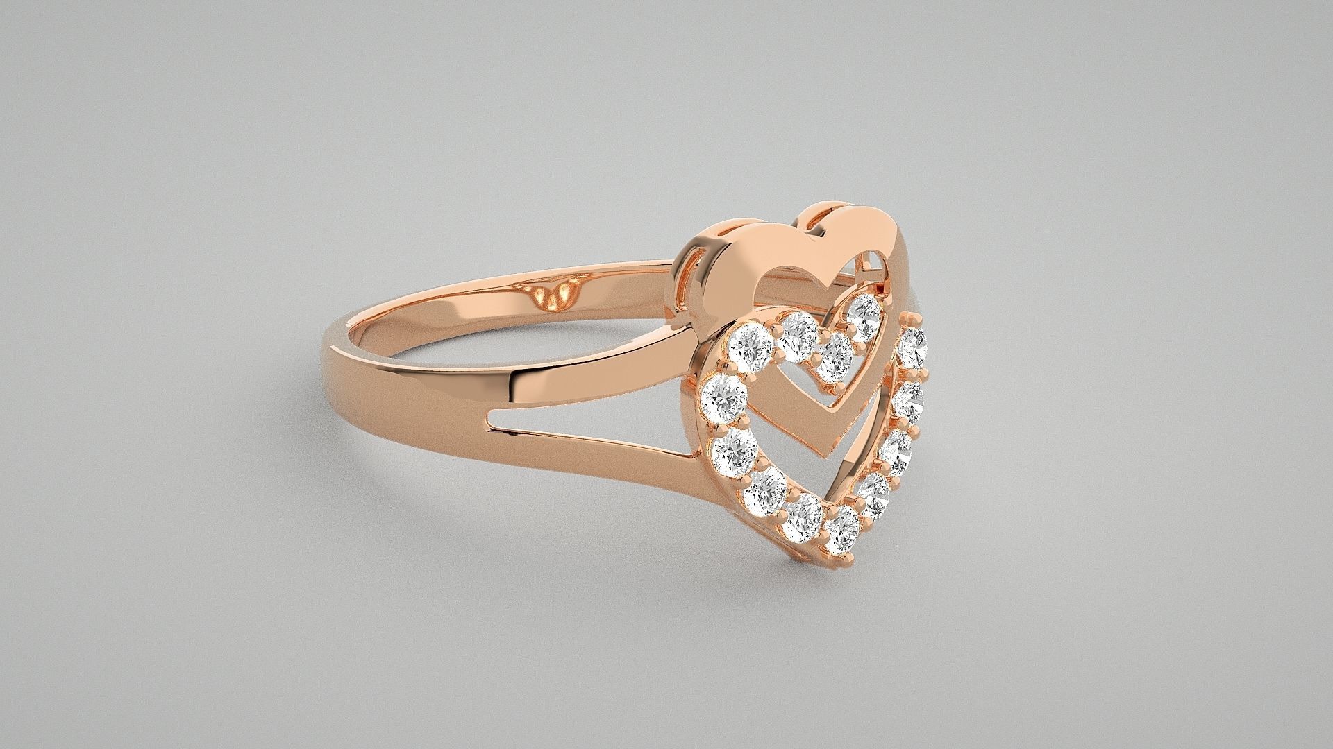 Heart Love Valentine Light wt diamond ring 3dm stl renders 3D print model_1