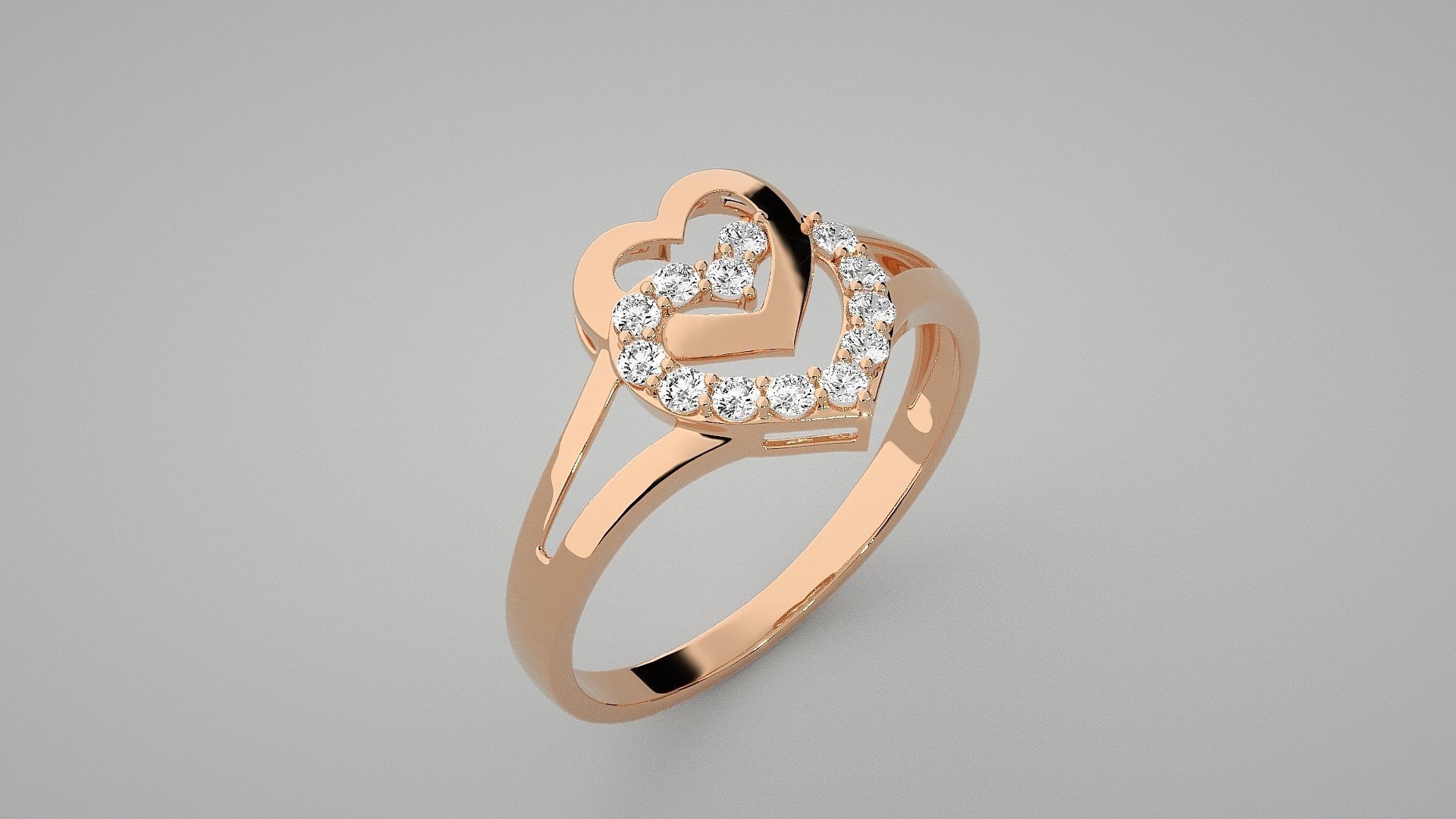 Heart Love Valentine Light wt diamond ring 3dm stl renders 3D print model_2