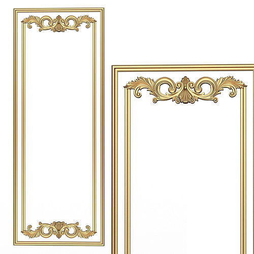 Boiserie Carved Decoration Panel 05 Low-poly 3D model