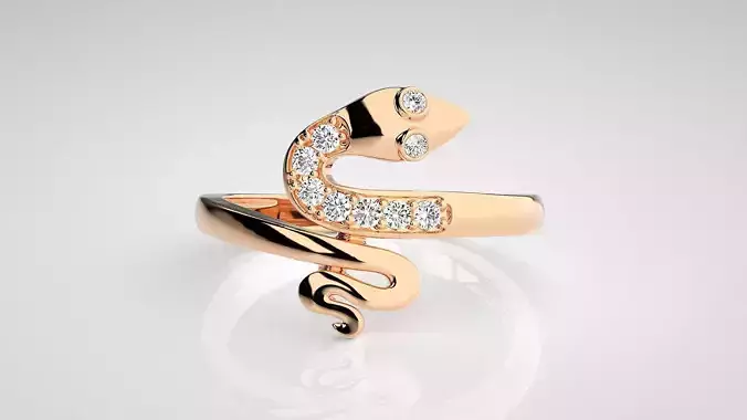 Snake Light wt diamond ring 3dm stl renders details 3D print model Snake Light wt diamond ring 3dm stl renders details 3D print model