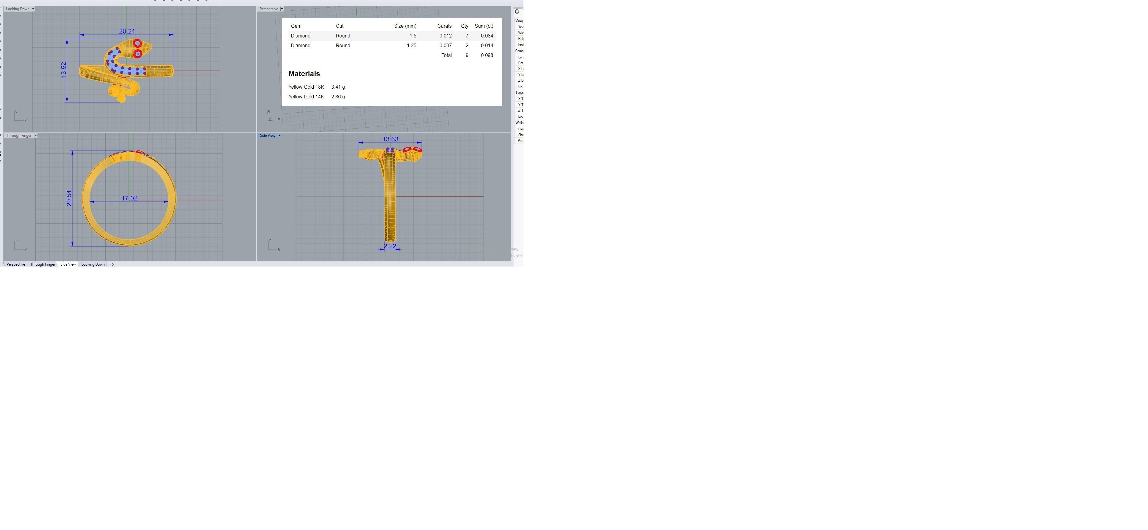Snake Light wt diamond ring 3dm stl renders details 3D print model_18