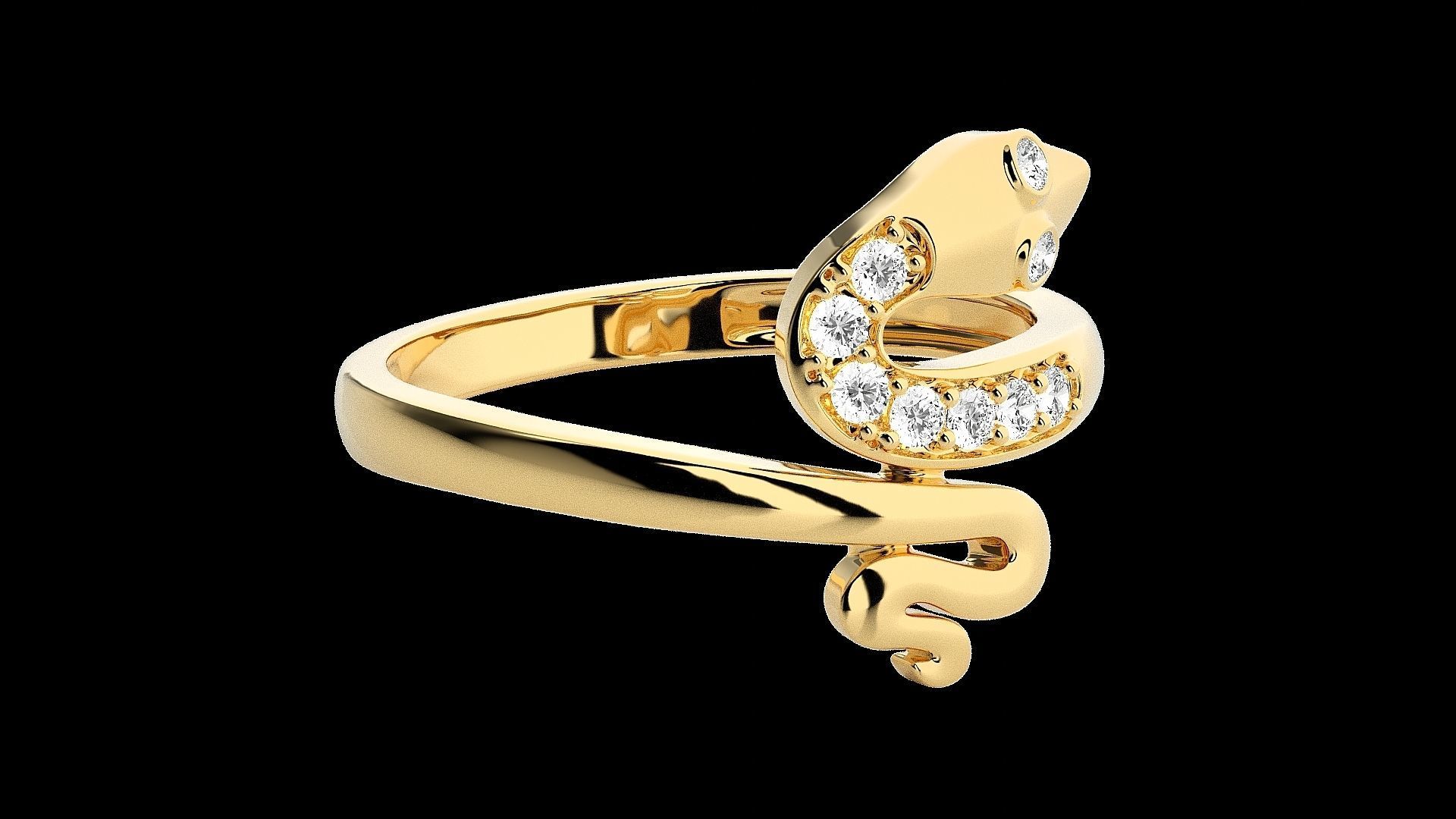 Snake Light wt diamond ring 3dm stl renders details 3D print model_16