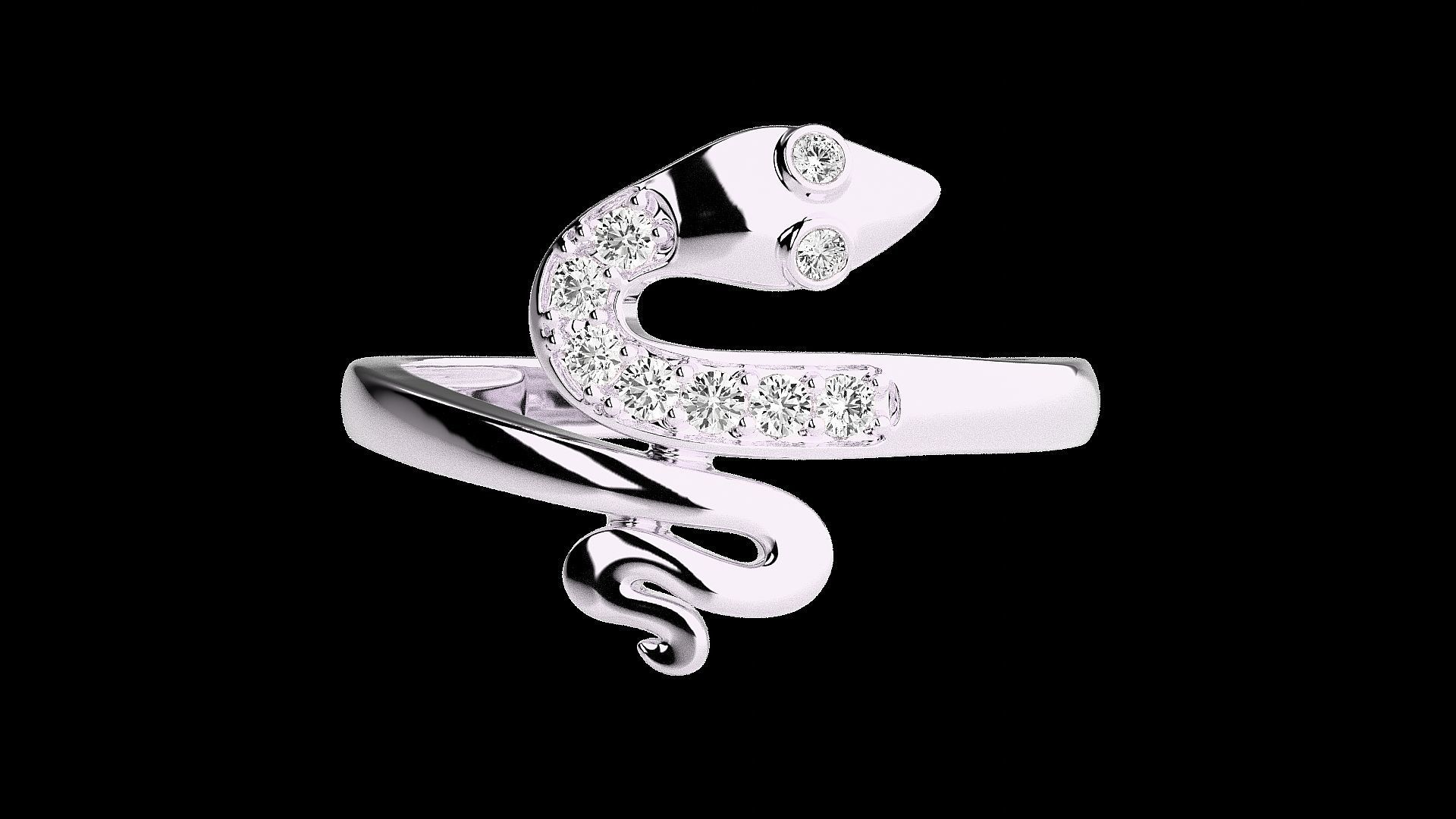 Snake Light wt diamond ring 3dm stl renders details 3D print model_9
