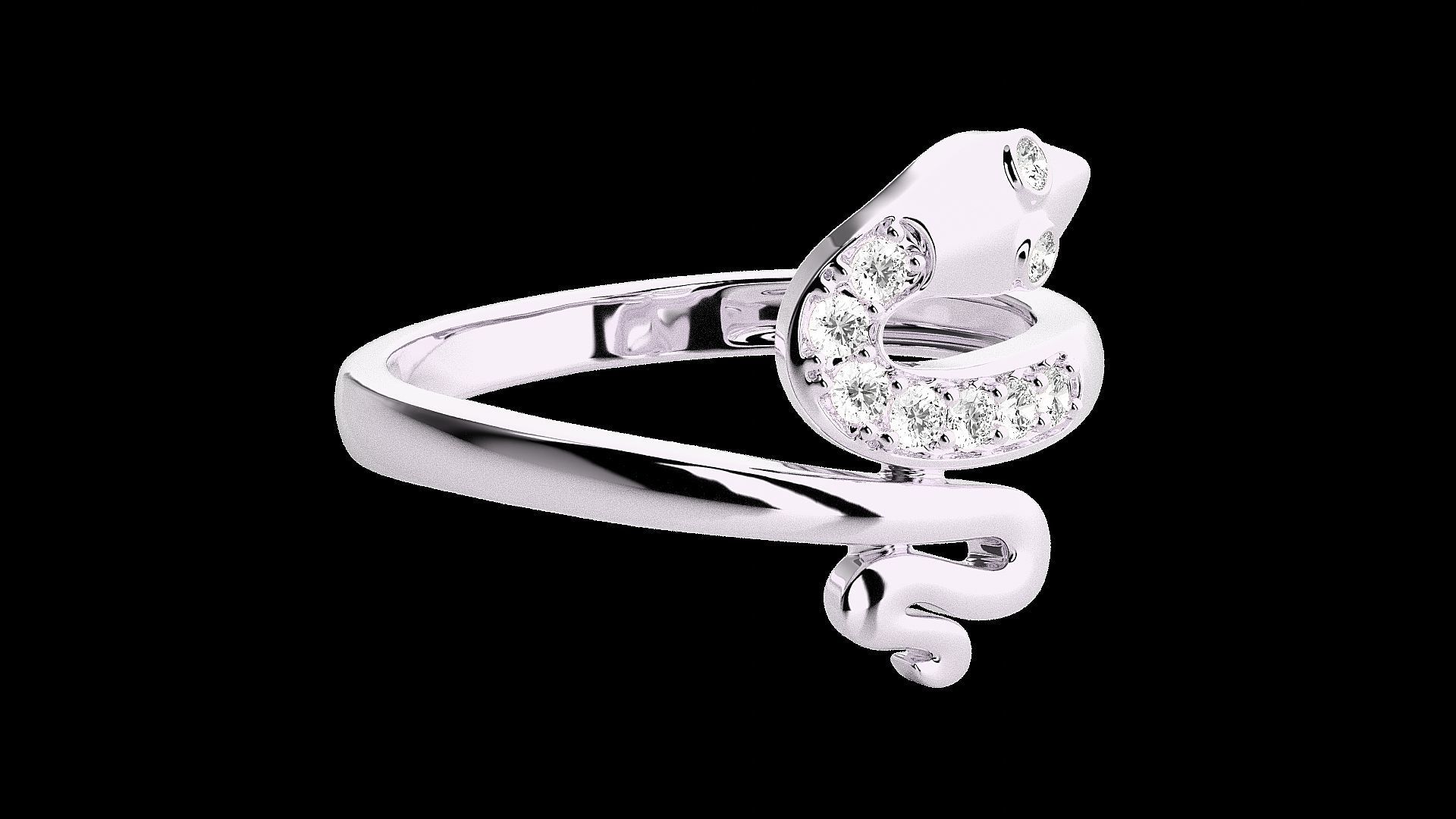 Snake Light wt diamond ring 3dm stl renders details 3D print model_10