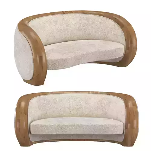 Sculpted Wood Loveseat