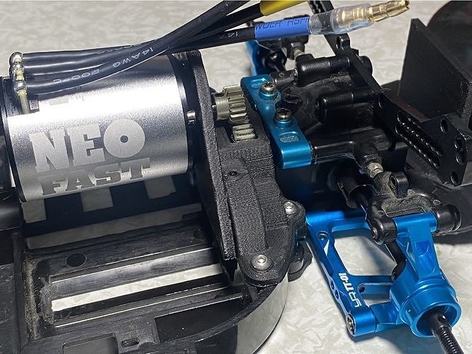 TT01 High Motor Mount Gear Cover 3D print model 2