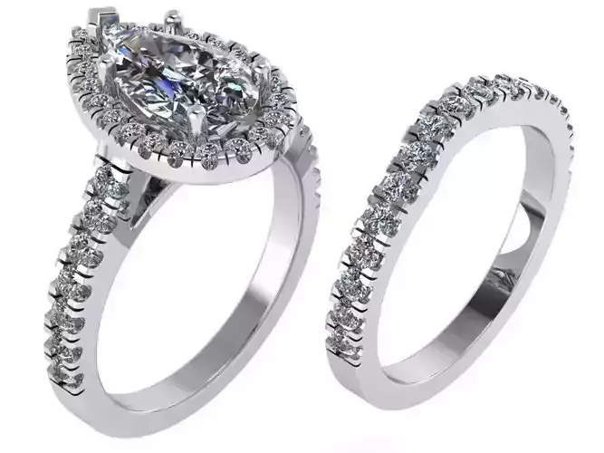 Pear Halo Wedding Set 0266
