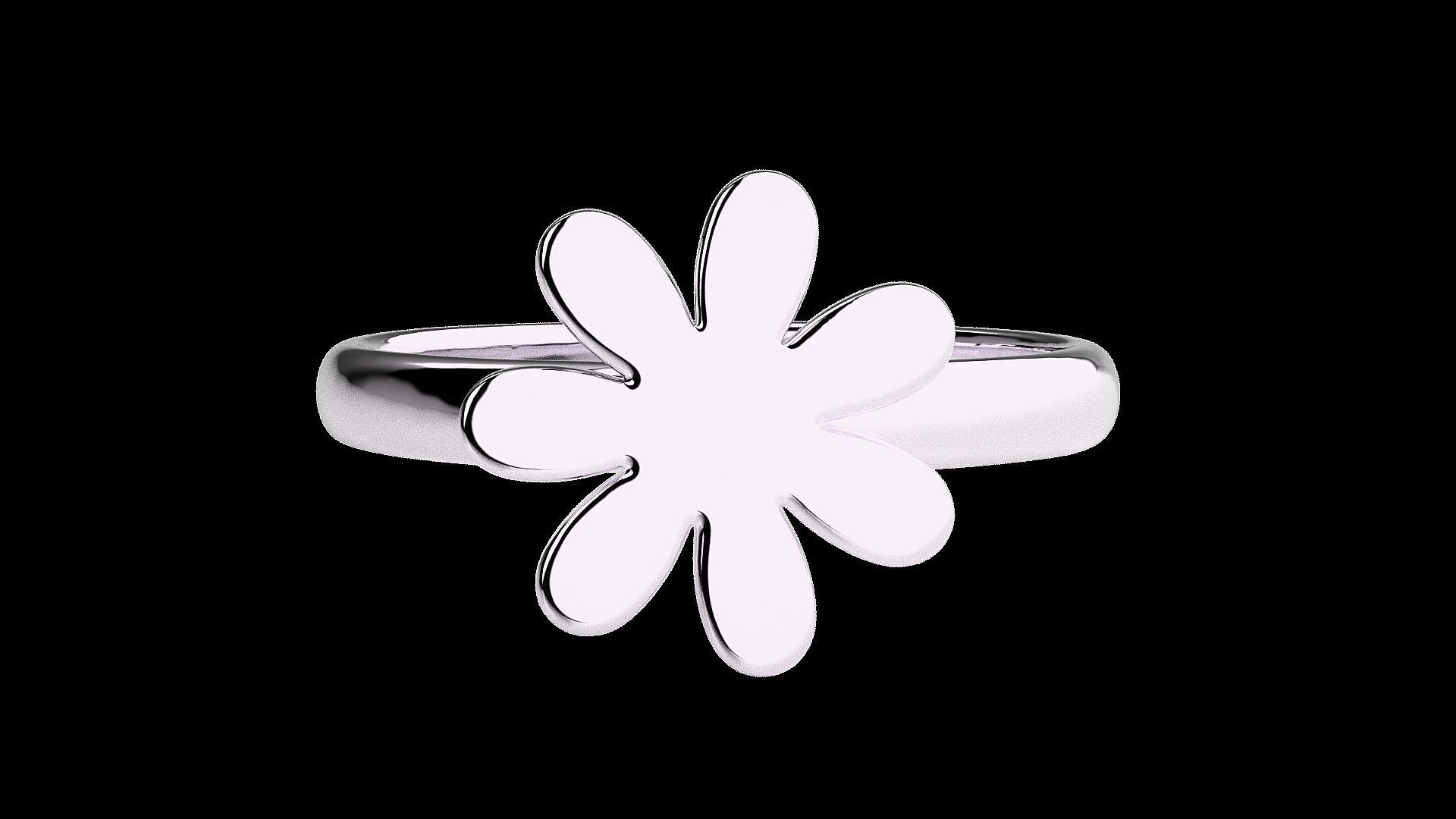 Flower Light wt Plain Gold  ring 3dm stl renders details 3D print model_10