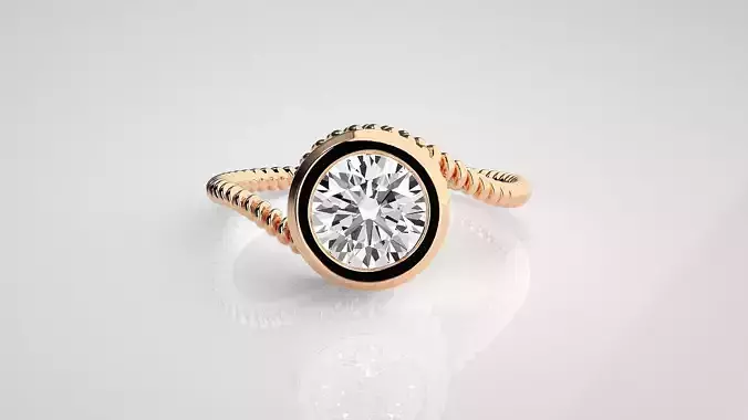 Wired Solitaire diamond ring 3dm stl renders details 3D print model