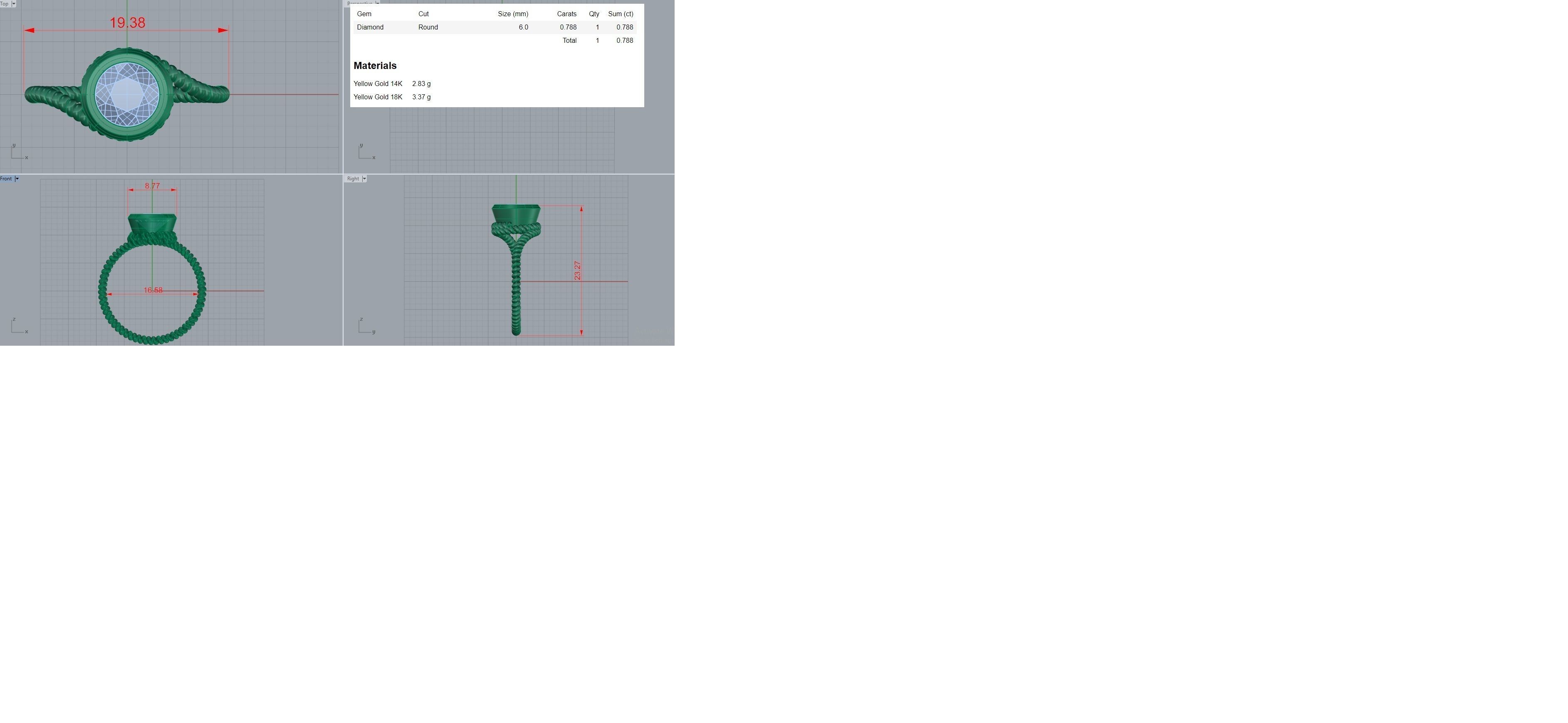 Wired Solitaire diamond ring 3dm stl renders details 3D print model_18