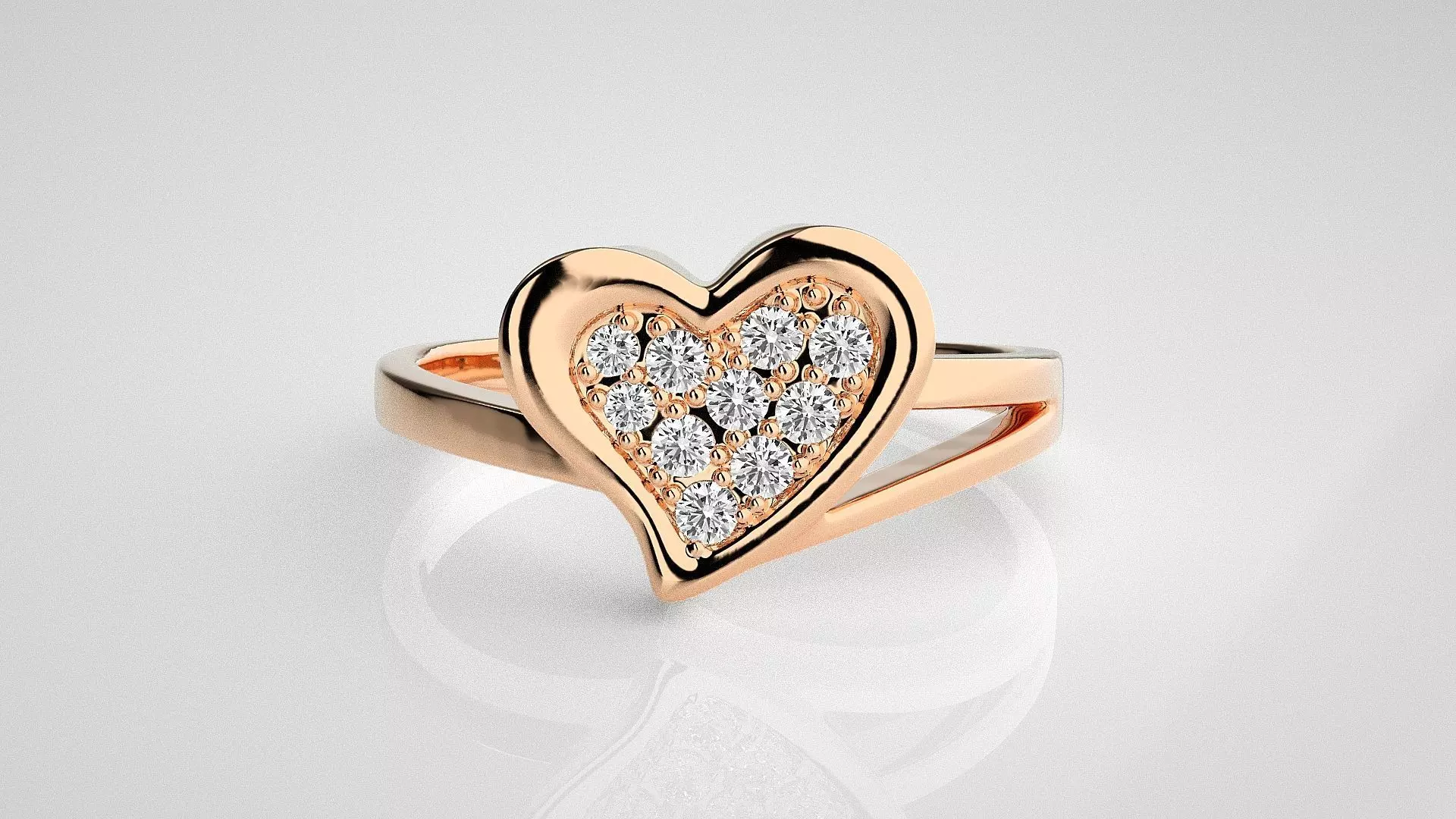 Heart Love Valentine Light wt diamond ring 3dm stl renders 3D print model_0