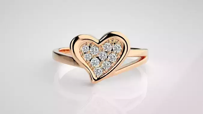 Heart Love Valentine Light wt diamond ring 3dm stl renders 3D print model