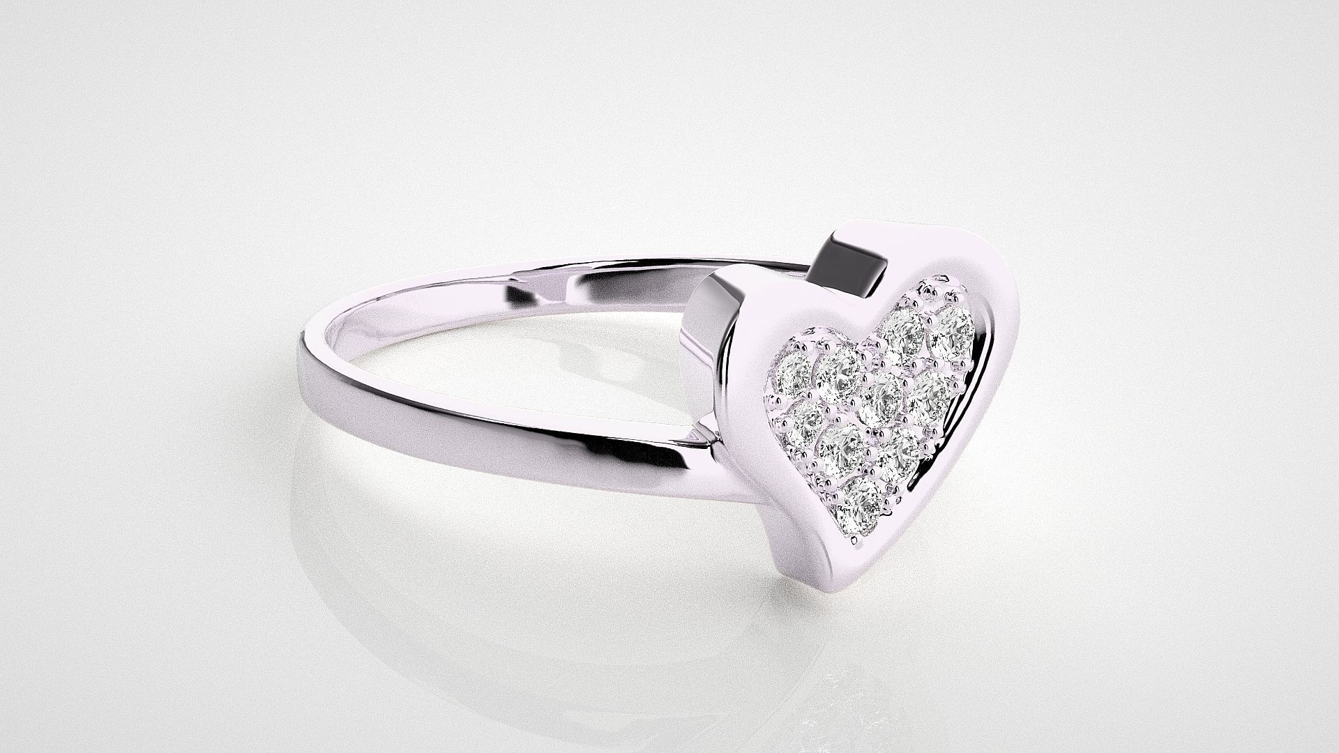 Heart Love Valentine Light wt diamond ring 3dm stl renders 3D print model_8