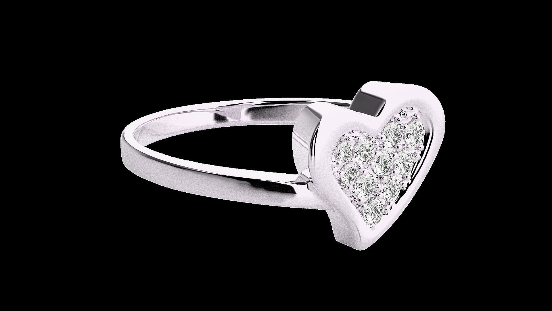 Heart Love Valentine Light wt diamond ring 3dm stl renders 3D print model_11