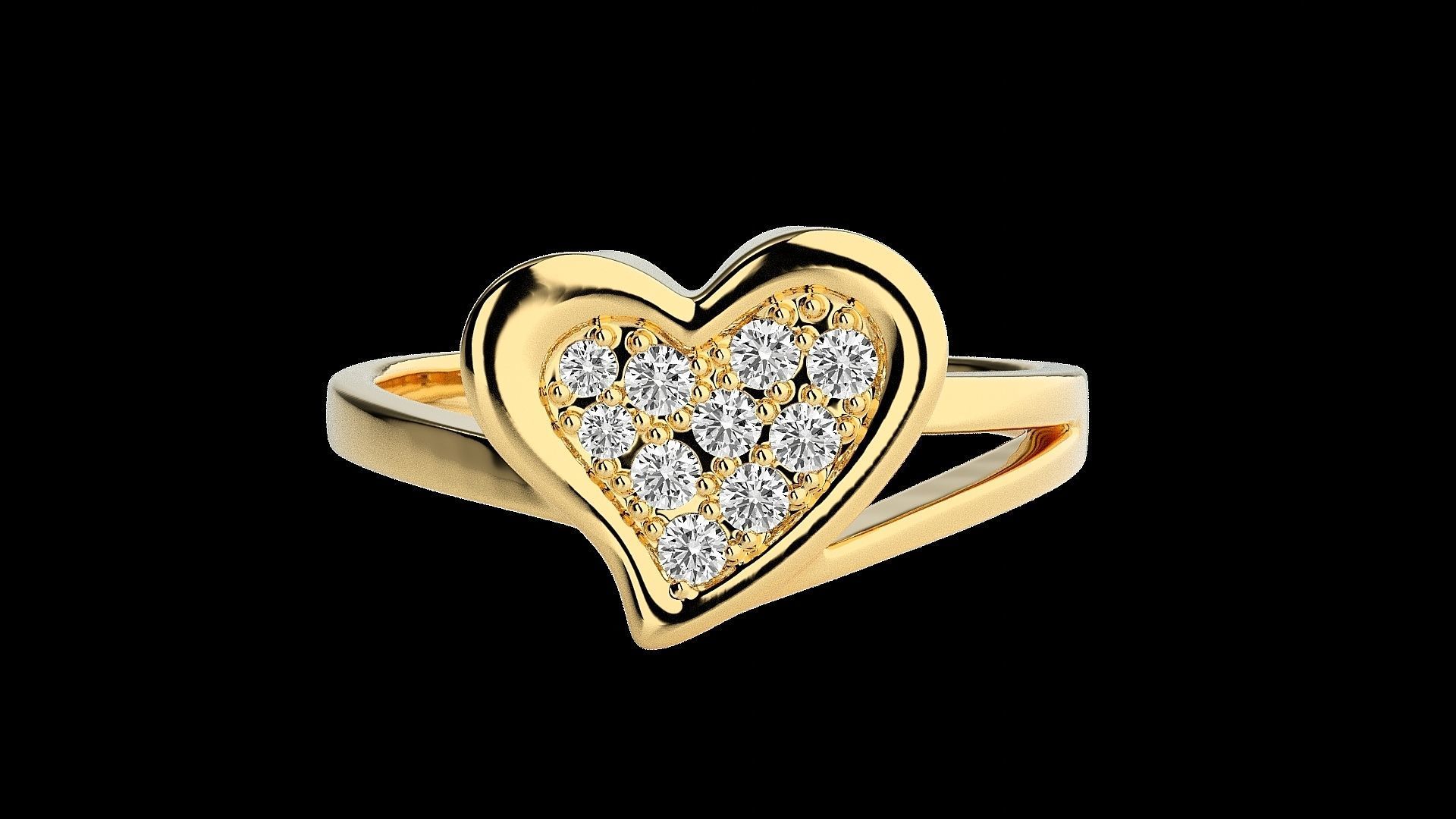 Heart Love Valentine Light wt diamond ring 3dm stl renders 3D print model_16