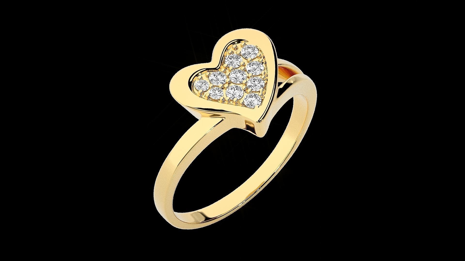 Heart Love Valentine Light wt diamond ring 3dm stl renders 3D print model_18