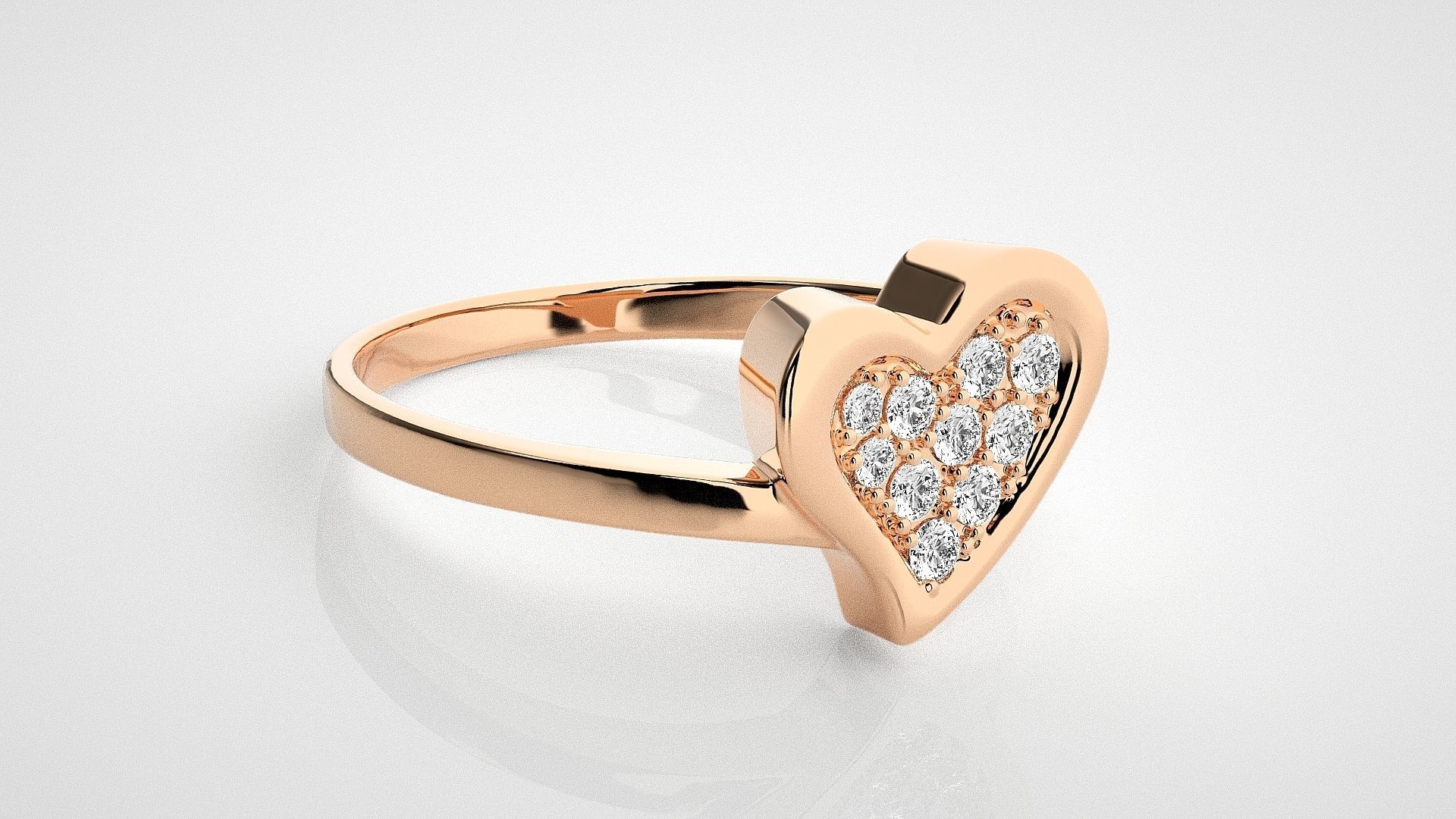 Heart Love Valentine Light wt diamond ring 3dm stl renders 3D print model_1