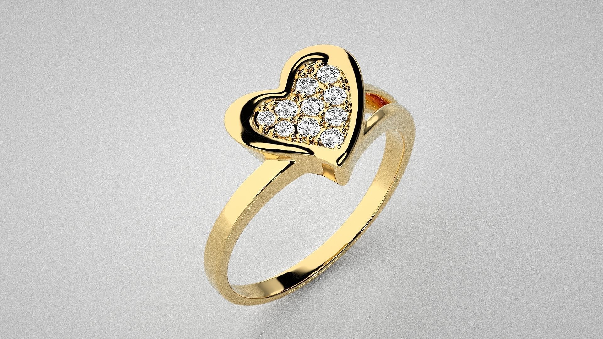 Heart Love Valentine Light wt diamond ring 3dm stl renders 3D print model_15
