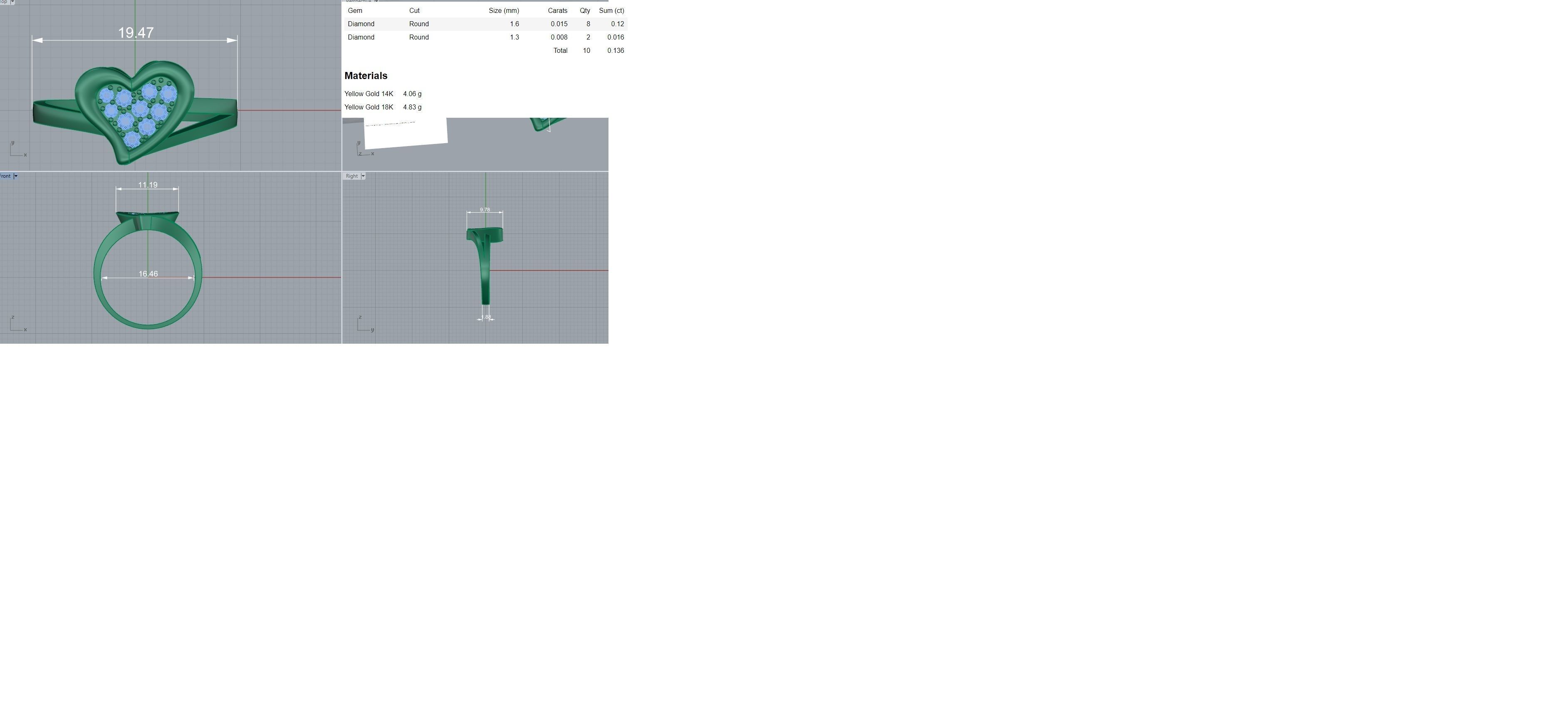 Heart Love Valentine Light wt diamond ring 3dm stl renders 3D print model_4