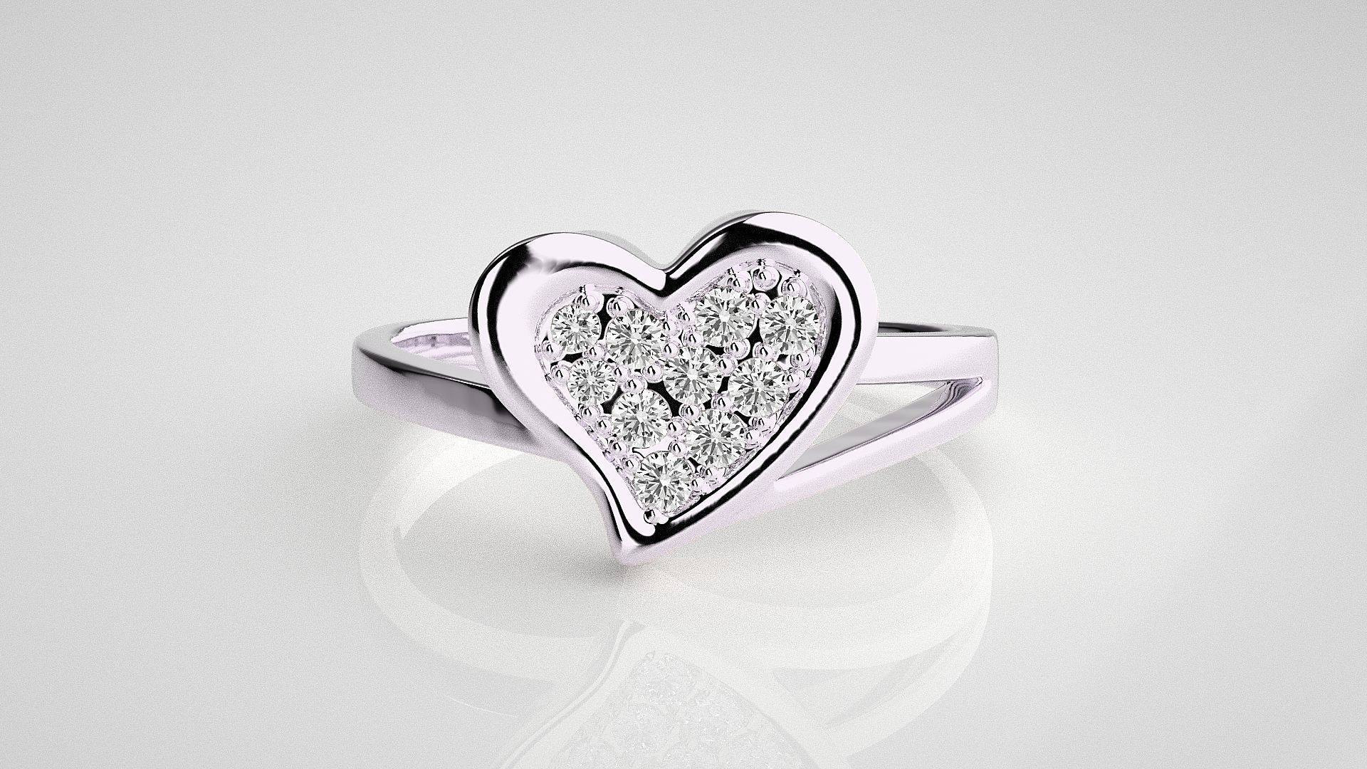 Heart Love Valentine Light wt diamond ring 3dm stl renders 3D print model_7