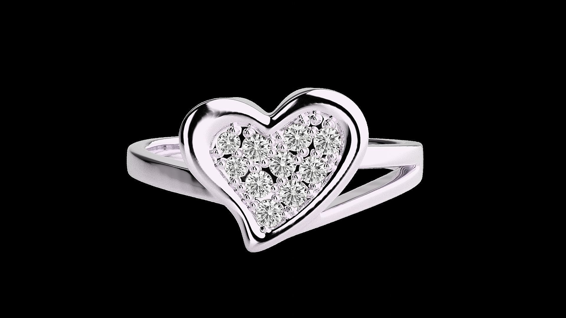 Heart Love Valentine Light wt diamond ring 3dm stl renders 3D print model_10