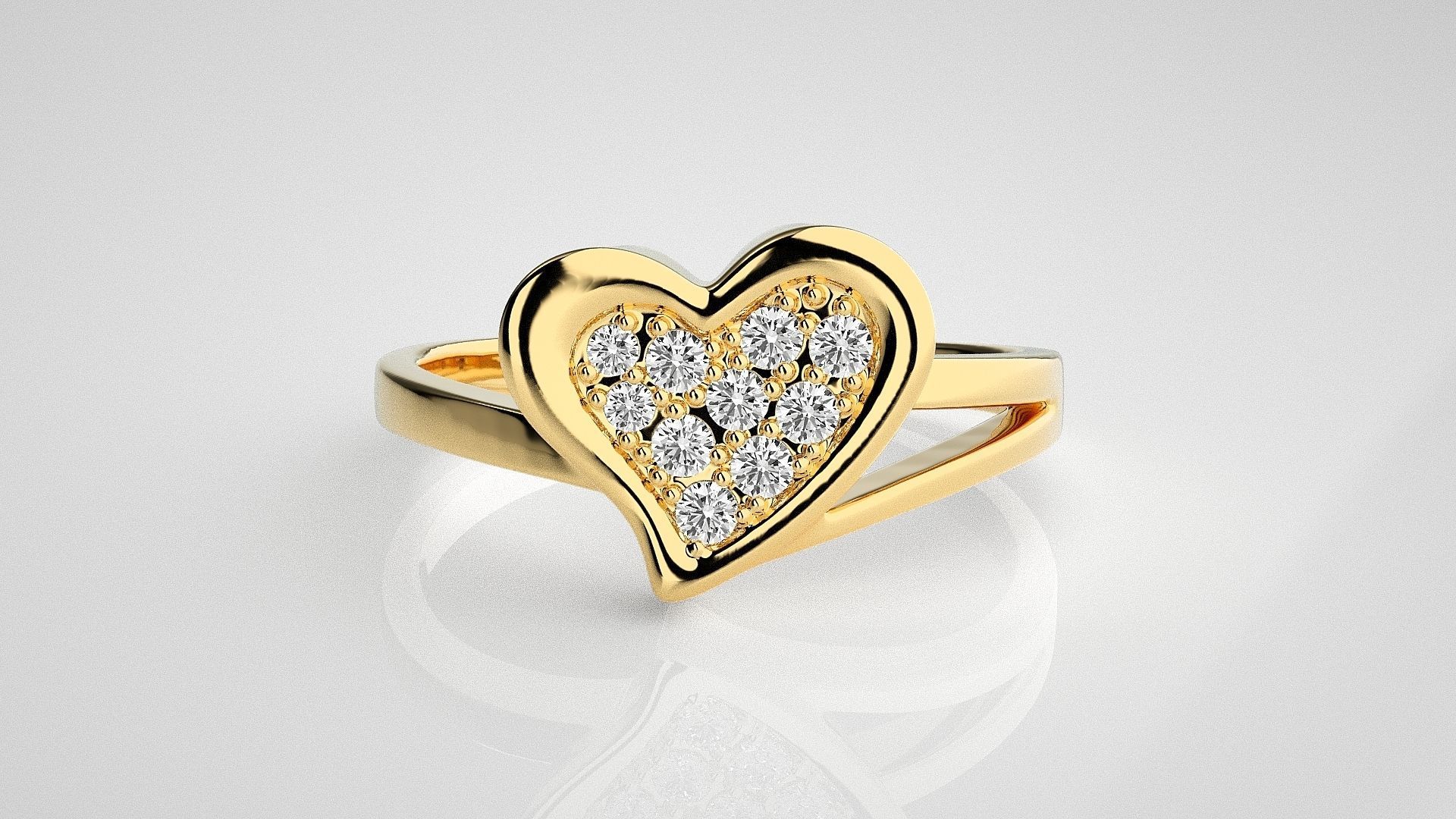 Heart Love Valentine Light wt diamond ring 3dm stl renders 3D print model_13
