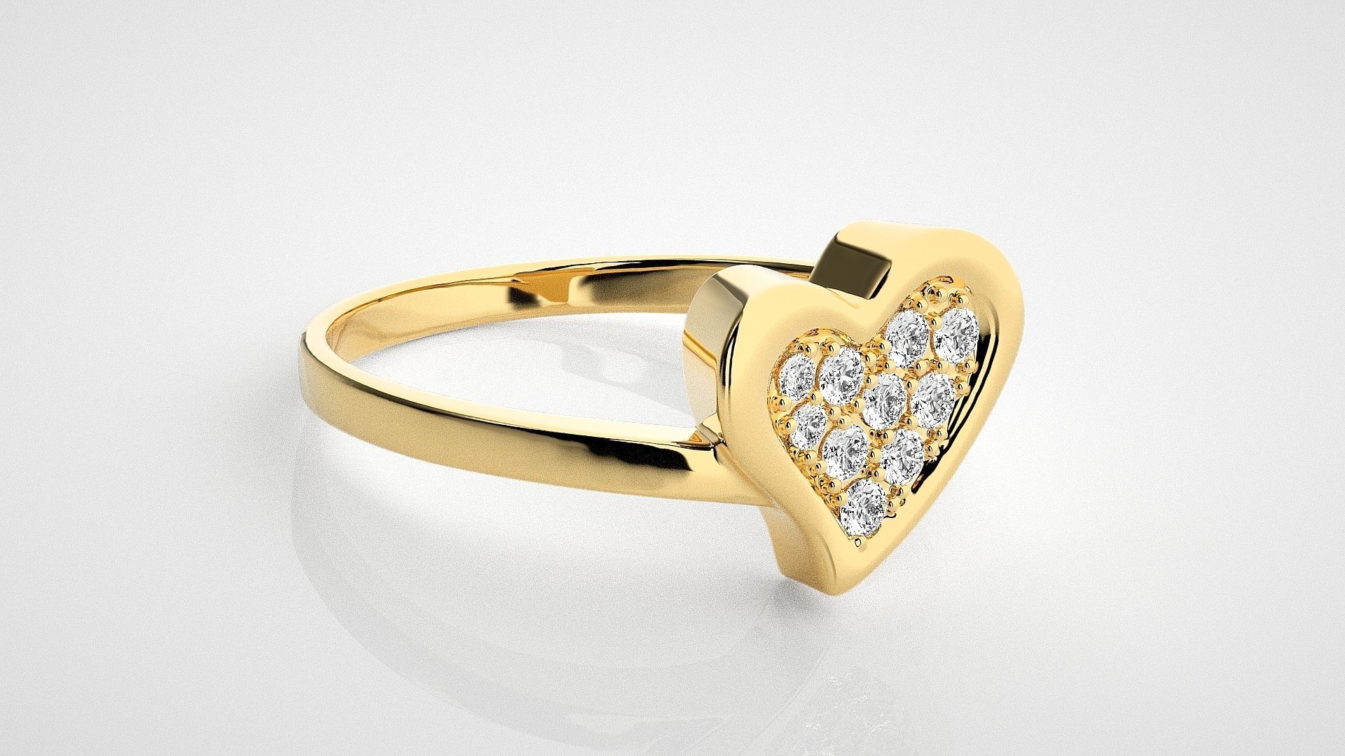 Heart Love Valentine Light wt diamond ring 3dm stl renders 3D print model_14