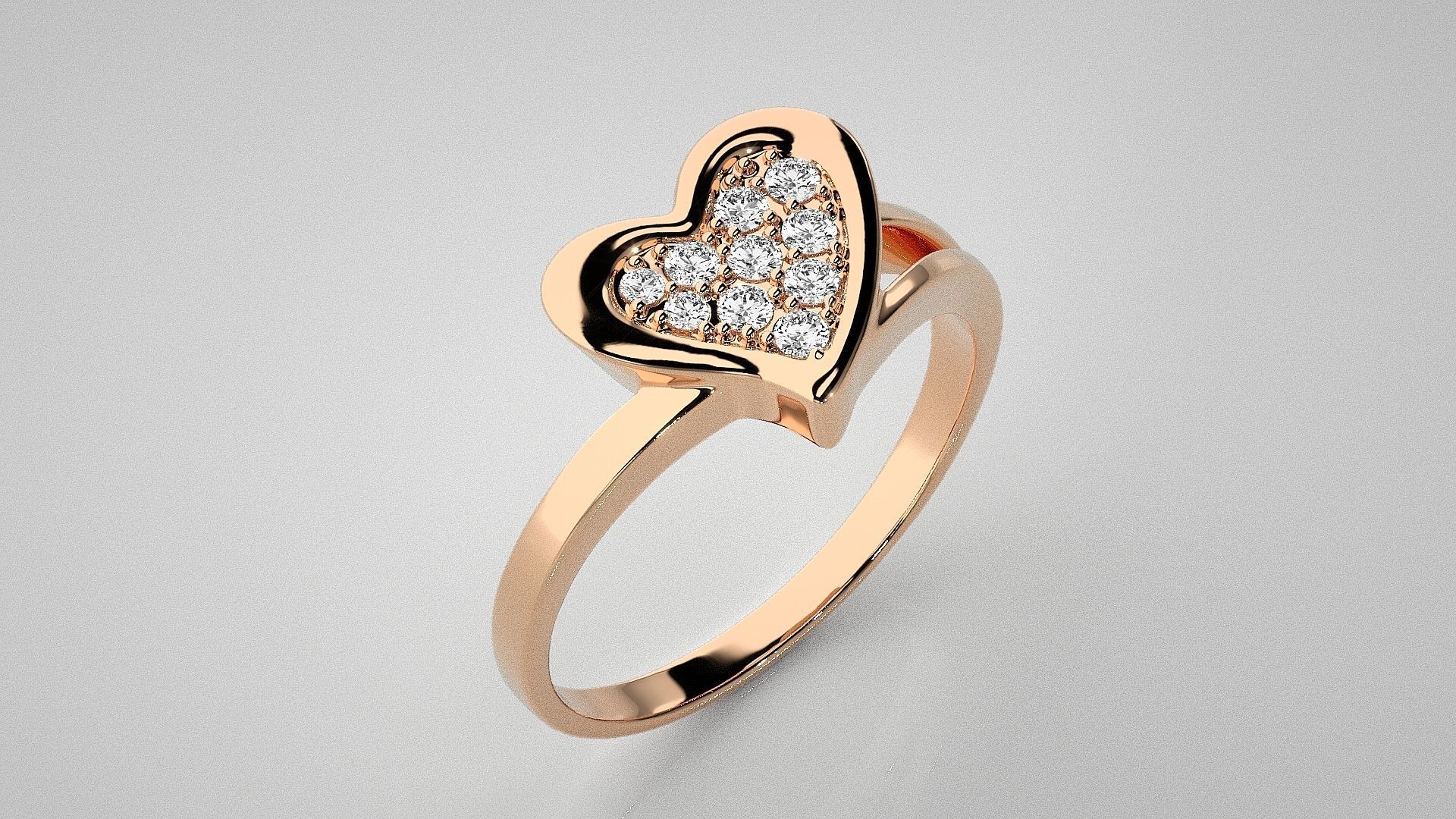 Heart Love Valentine Light wt diamond ring 3dm stl renders 3D print model_2