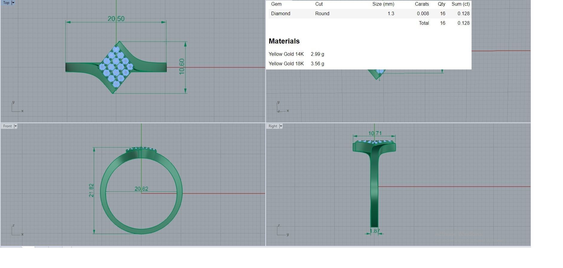 Diamond Head Light wt diamond ring 3dm stl renders details 3D print model_18