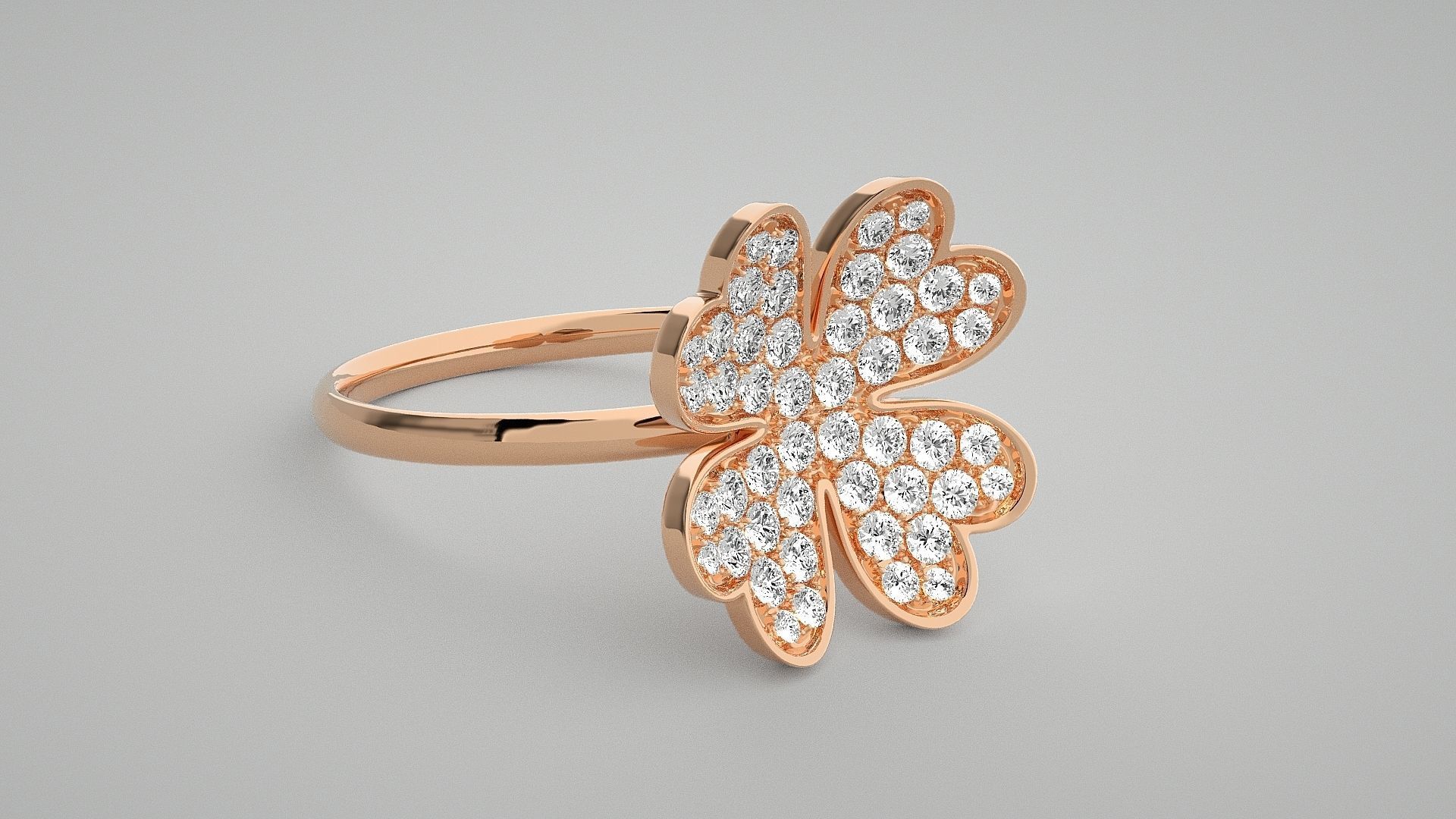 Flower Diamond Head Light wt ring 3dm stl renders details 3D print model_1