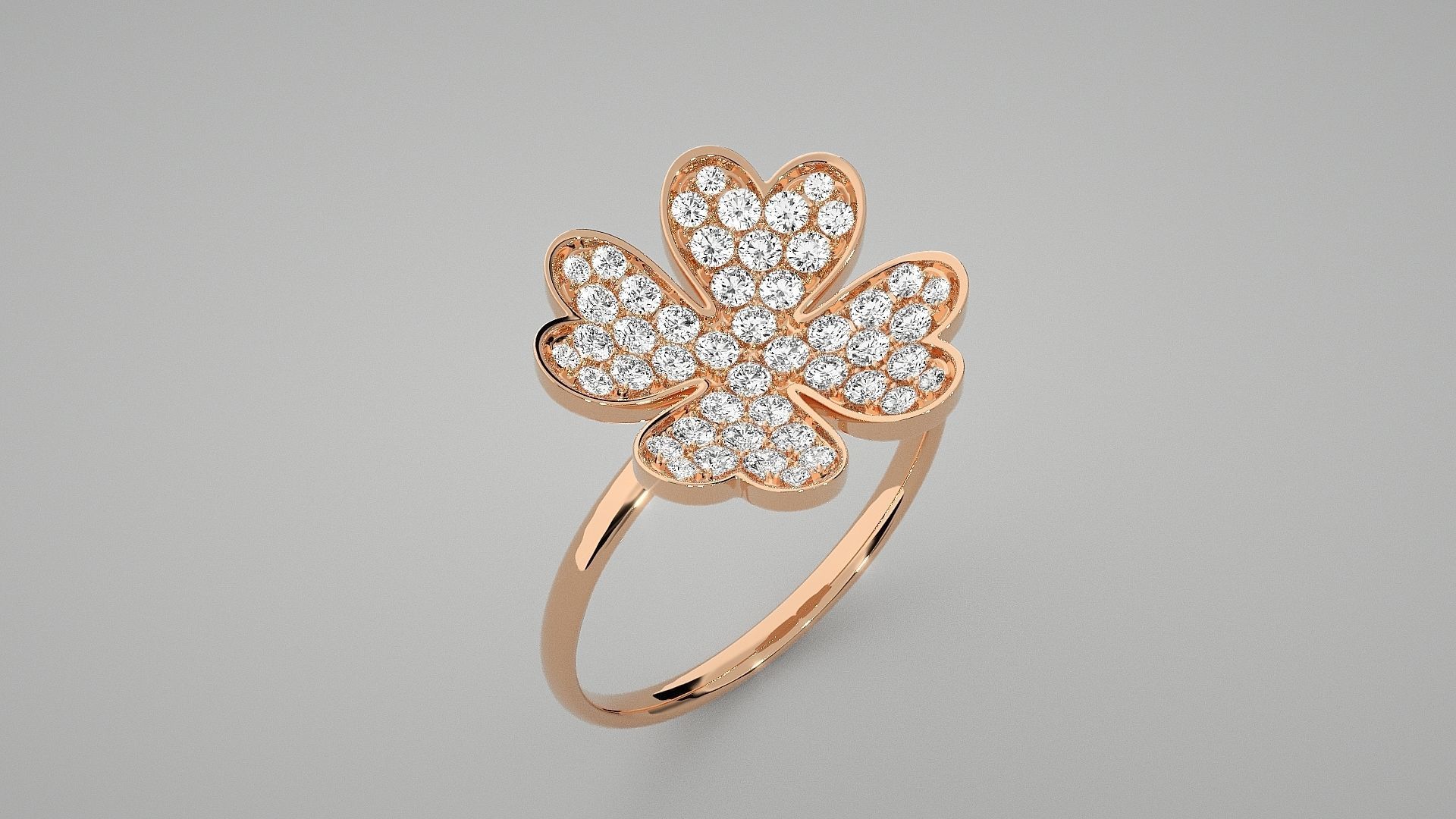 Flower Diamond Head Light wt ring 3dm stl renders details 3D print model_2