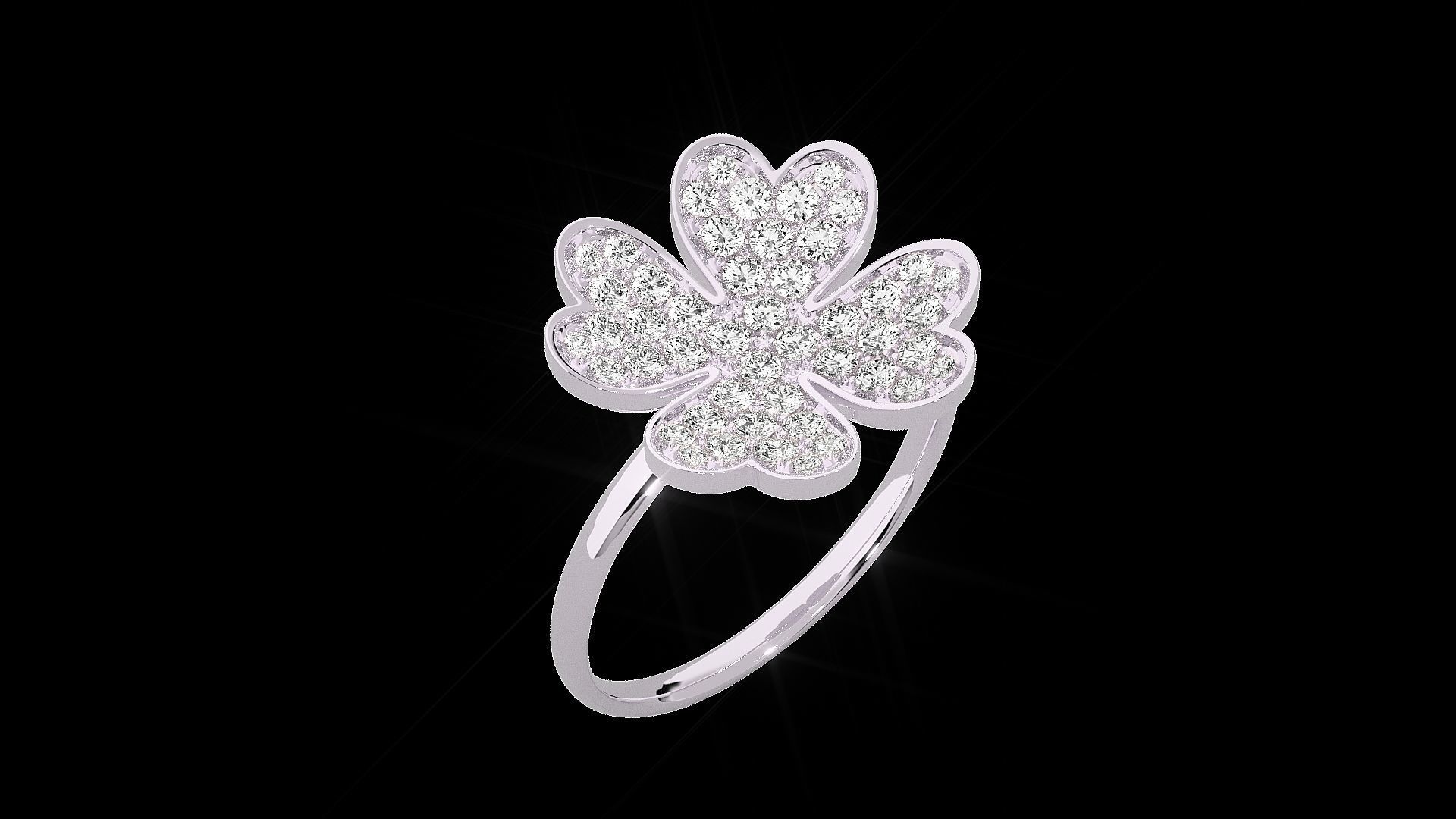 Flower Diamond Head Light wt ring 3dm stl renders details 3D print model_12