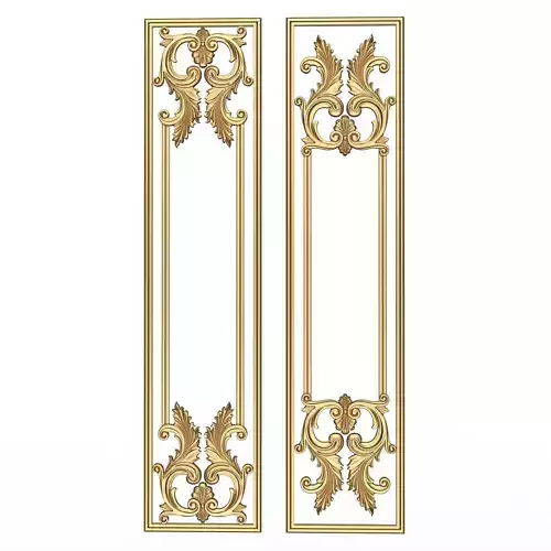 Boiserie Carved Decoration Panel 06 Low-poly 3D model