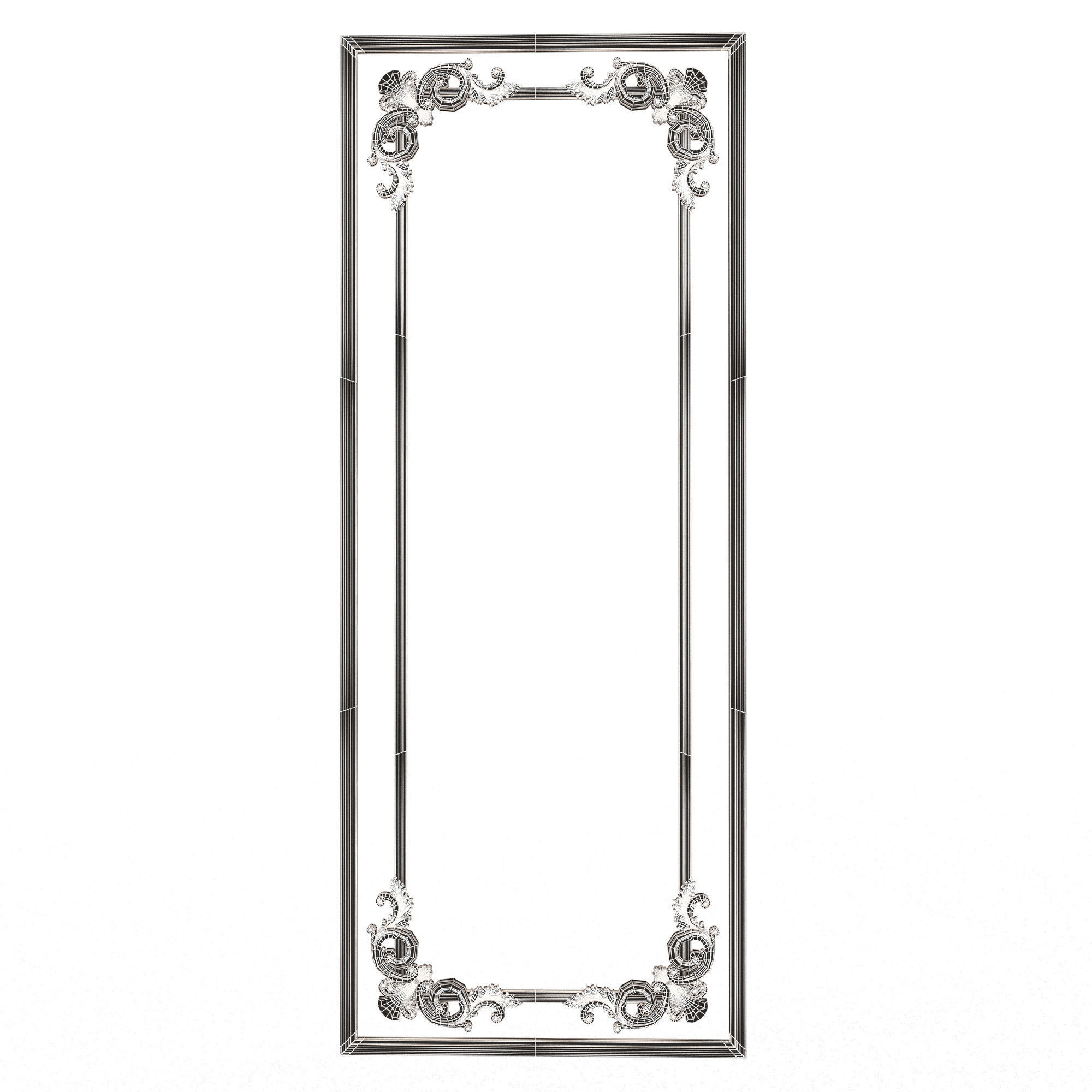 Boiserie Carved Decoration Panel 07 Low-poly 3D model_6