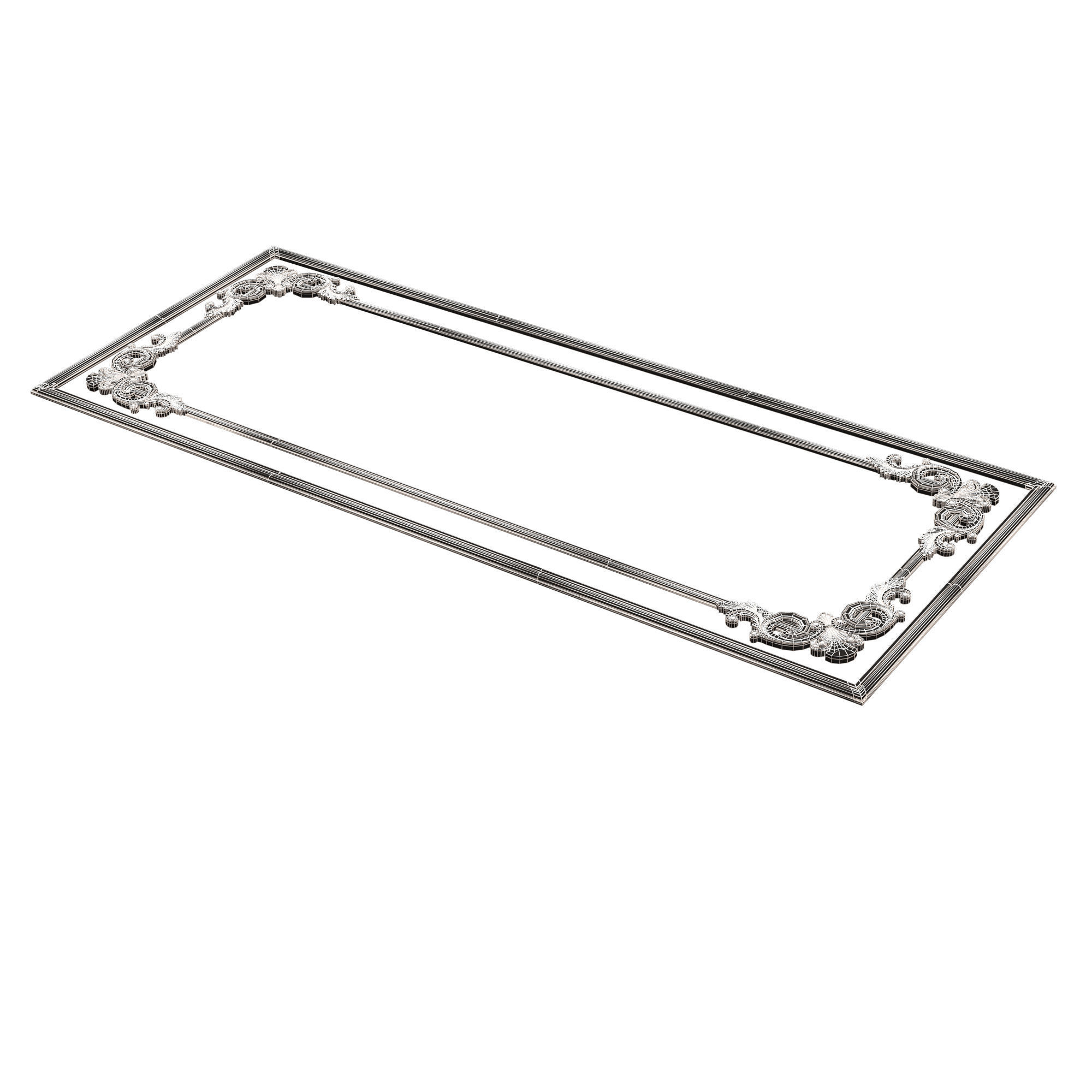 Boiserie Carved Decoration Panel 07 Low-poly 3D model_11