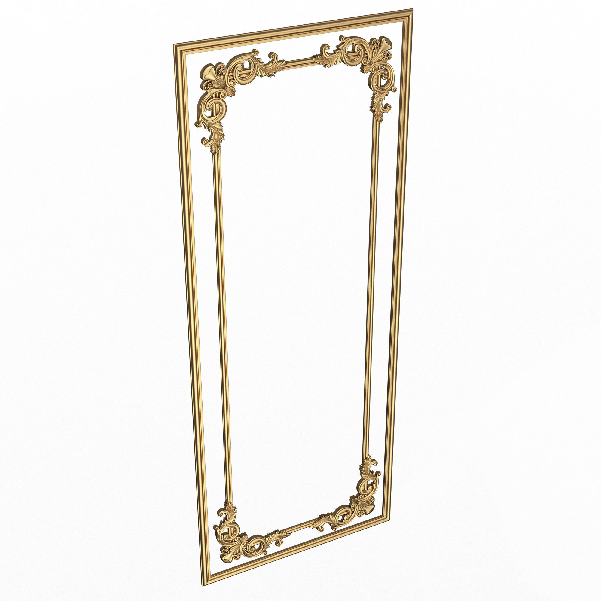 Boiserie Carved Decoration Panel 07 Low-poly 3D model_1