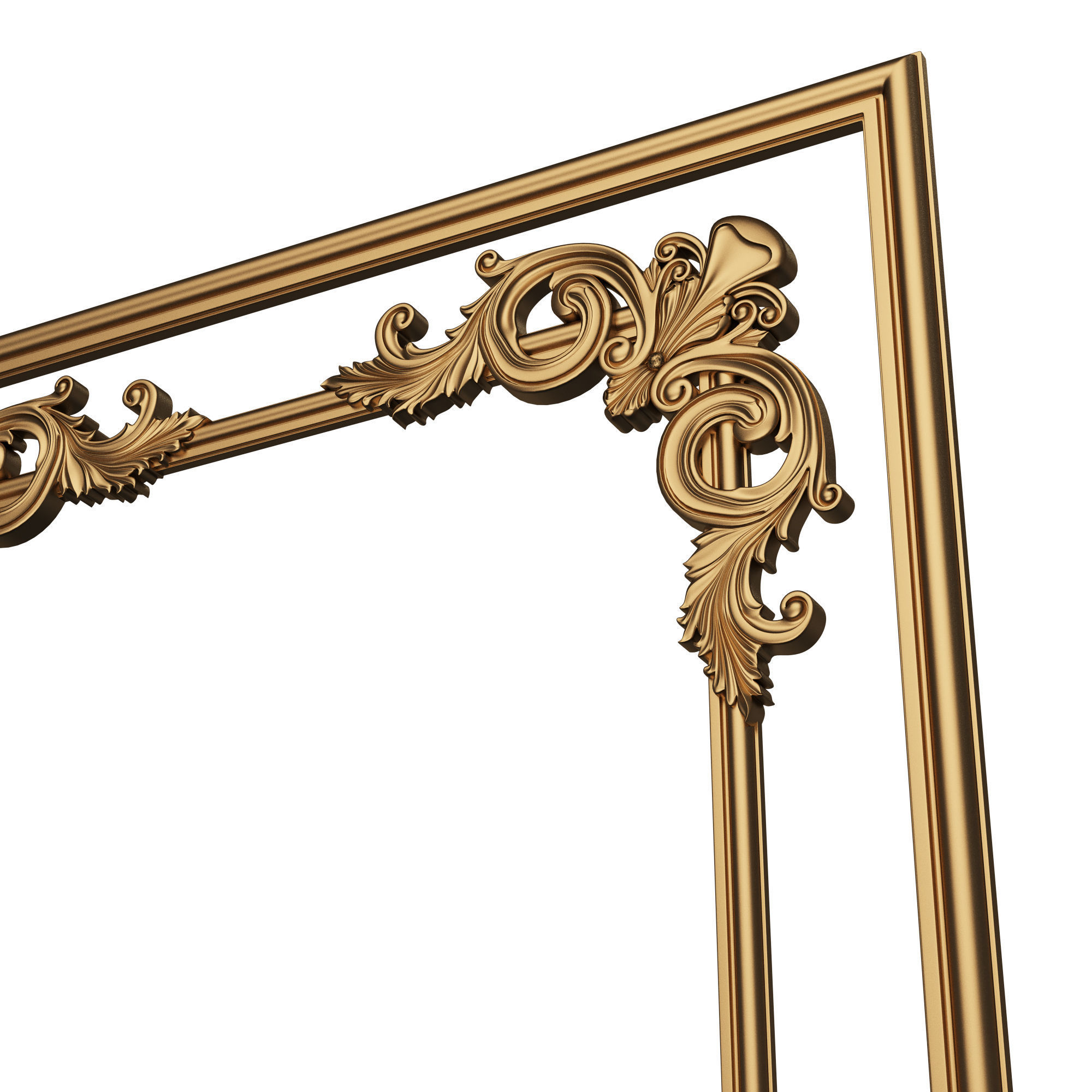 Boiserie Carved Decoration Panel 07 Low-poly 3D model_4