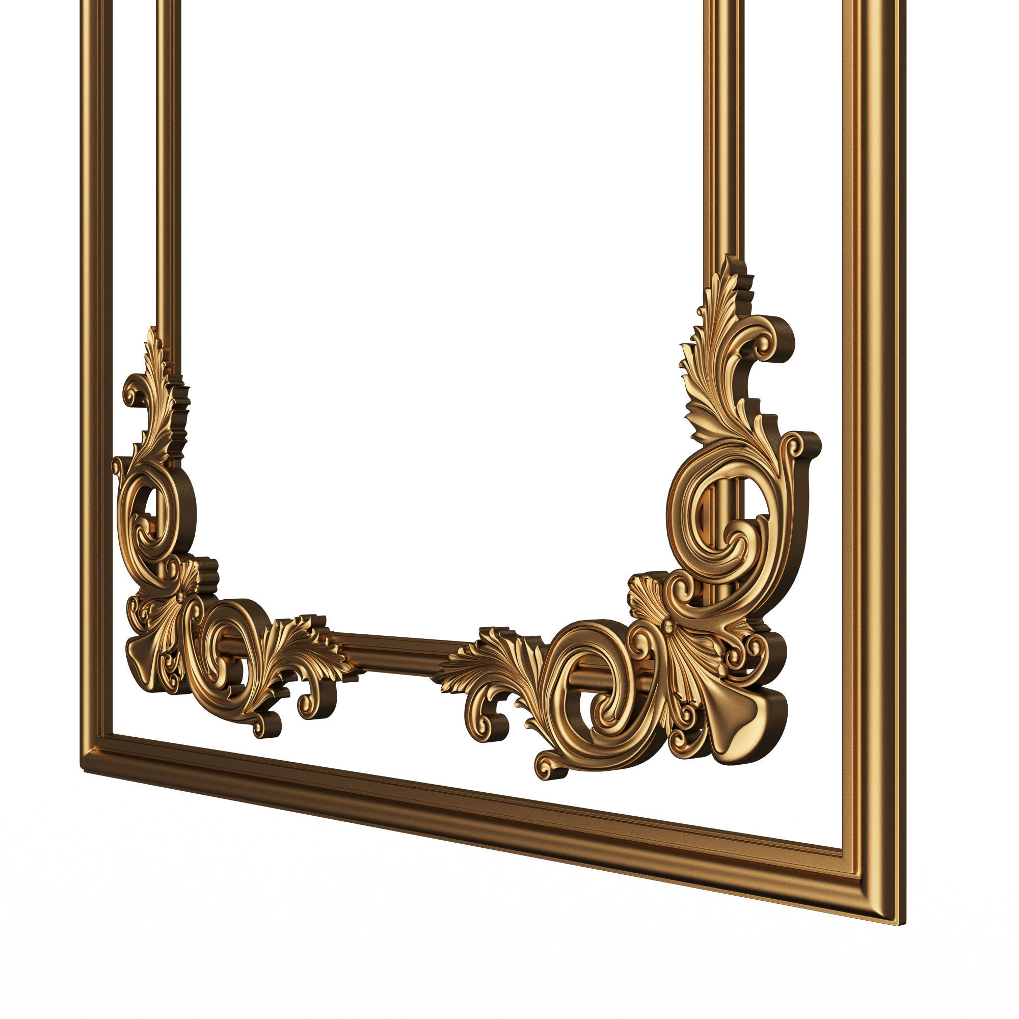 Boiserie Carved Decoration Panel 07 Low-poly 3D model_2