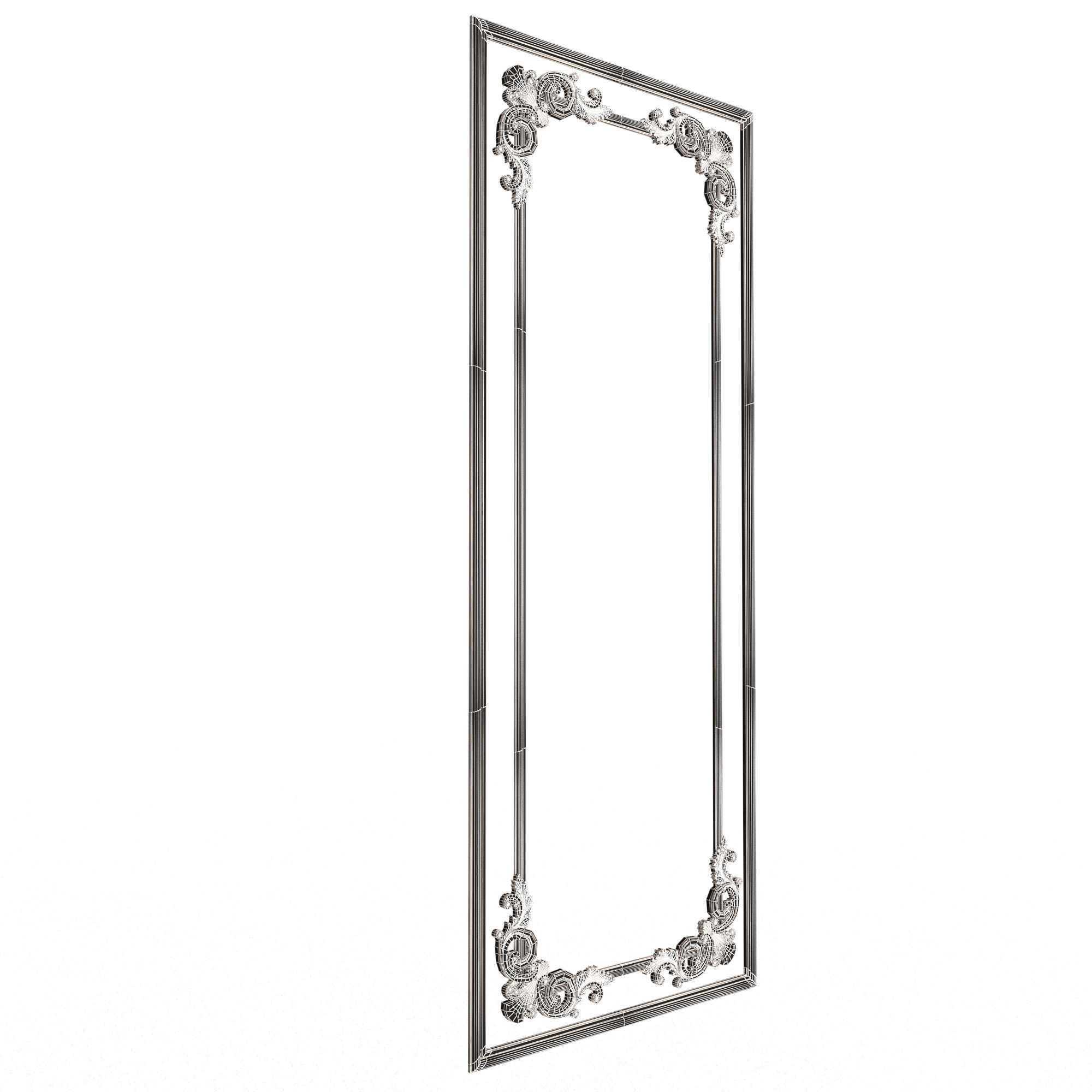 Boiserie Carved Decoration Panel 07 Low-poly 3D model_9