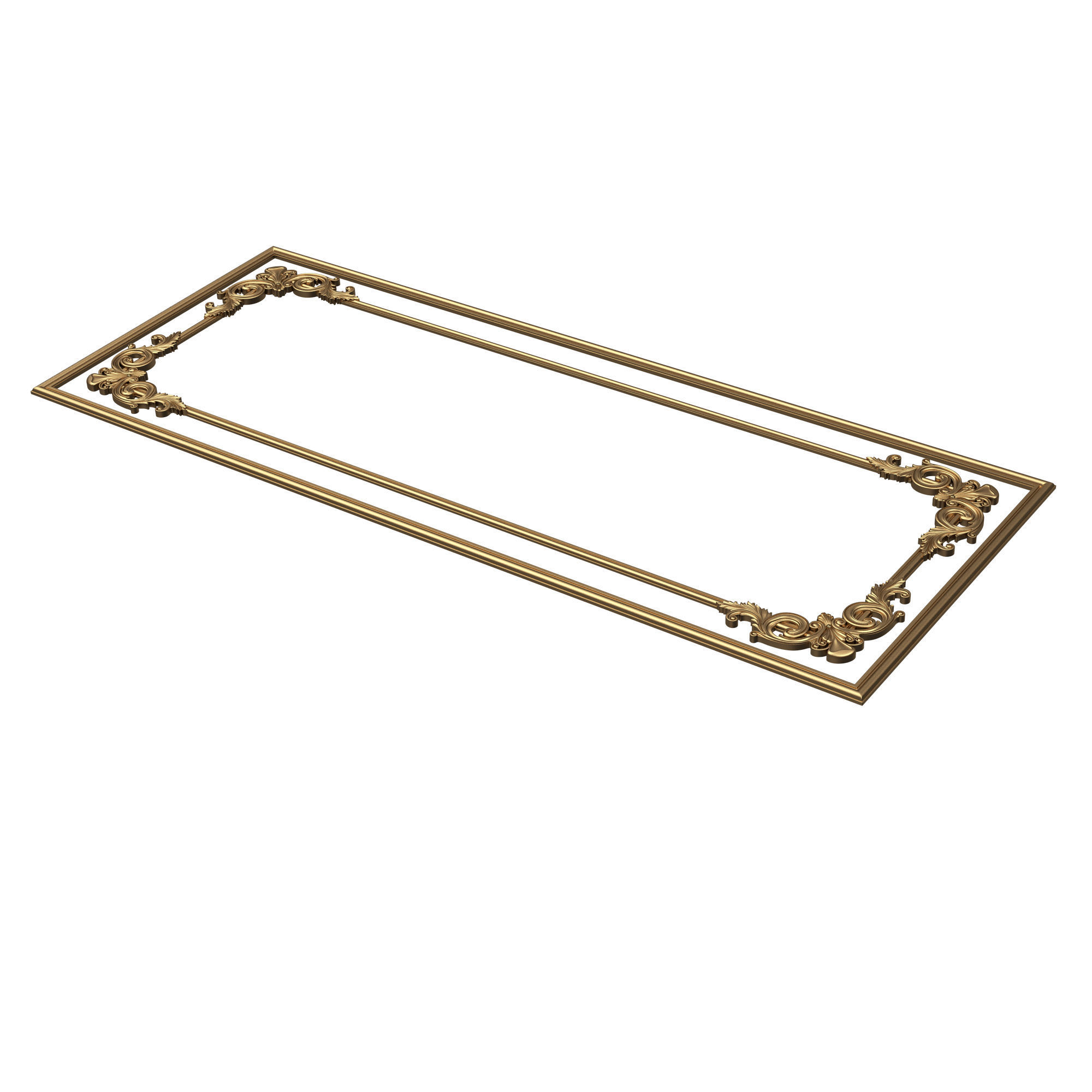 Boiserie Carved Decoration Panel 07 Low-poly 3D model_5