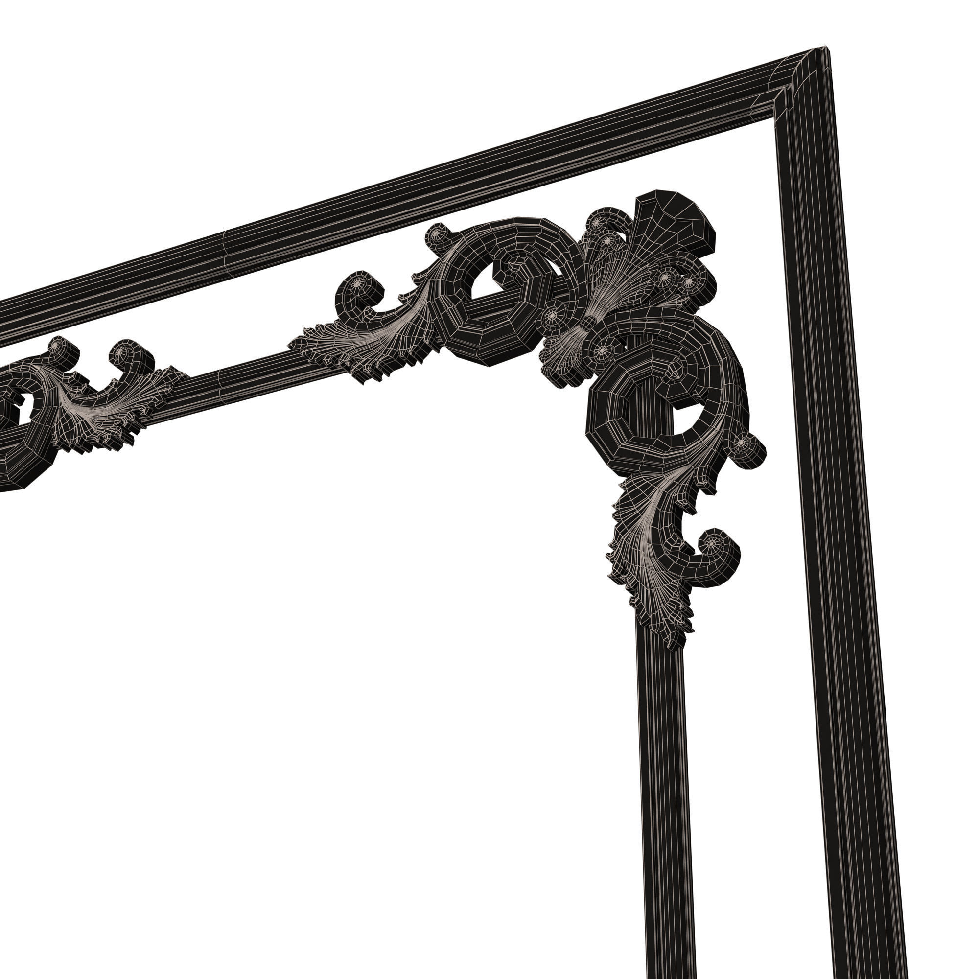 Boiserie Carved Decoration Panel 07 Low-poly 3D model_10