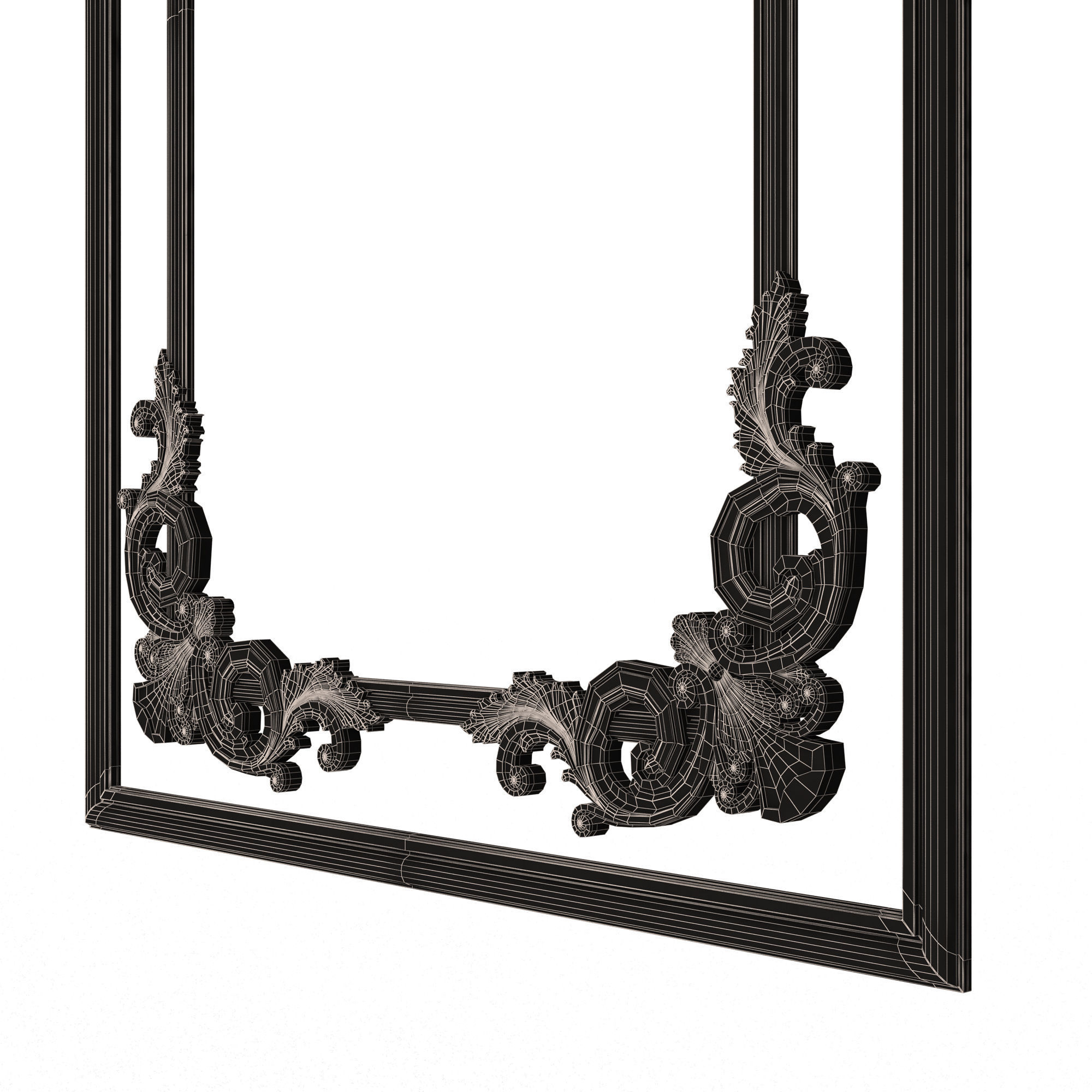 Boiserie Carved Decoration Panel 07 Low-poly 3D model_8