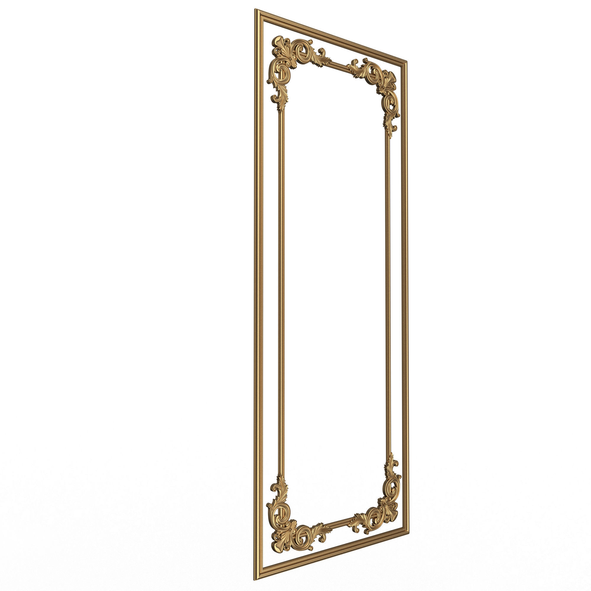 Boiserie Carved Decoration Panel 07 Low-poly 3D model_3