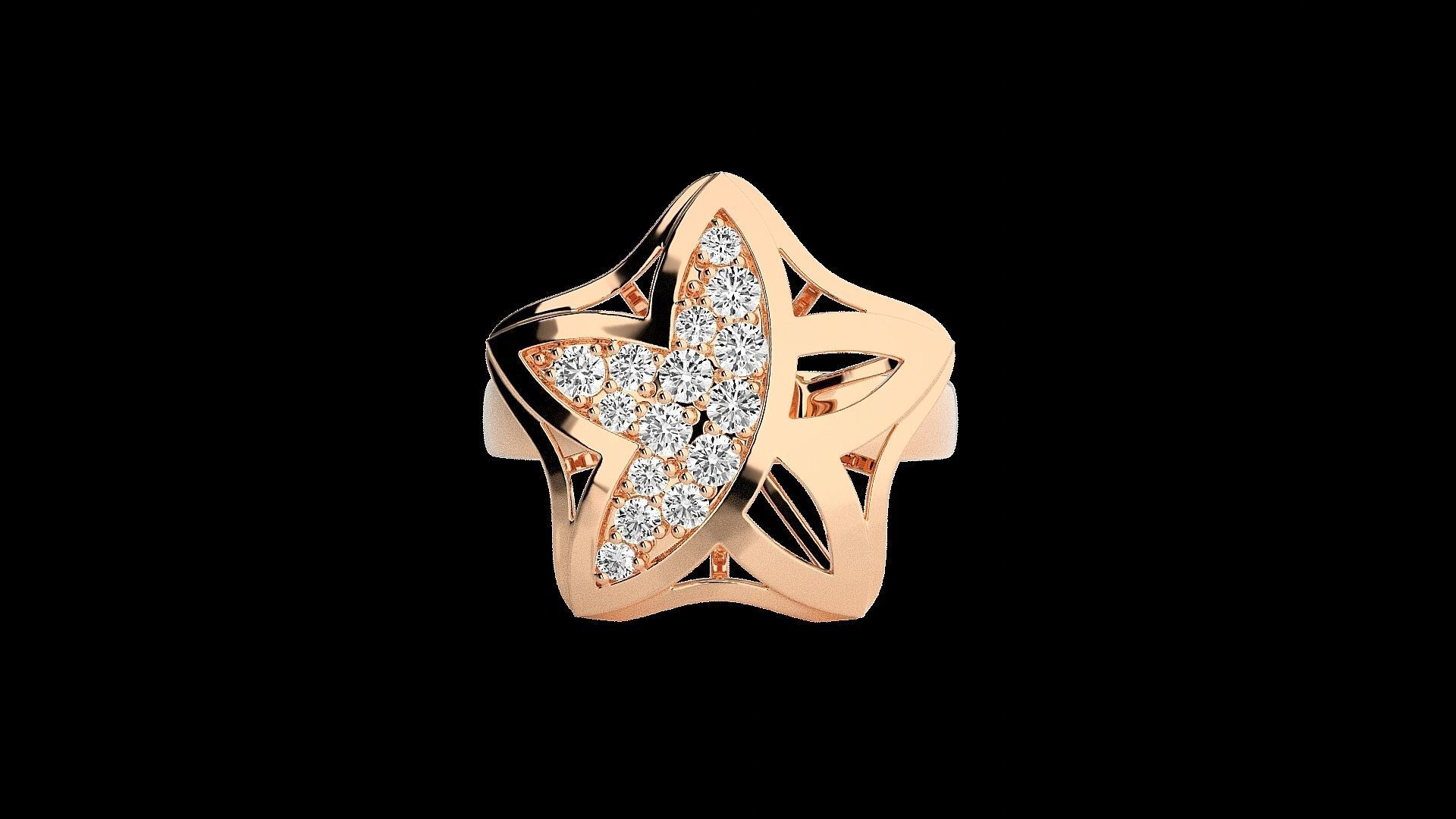 Blooming Flower Light wt diamond ring 3dm stl renders details 3D print model_3